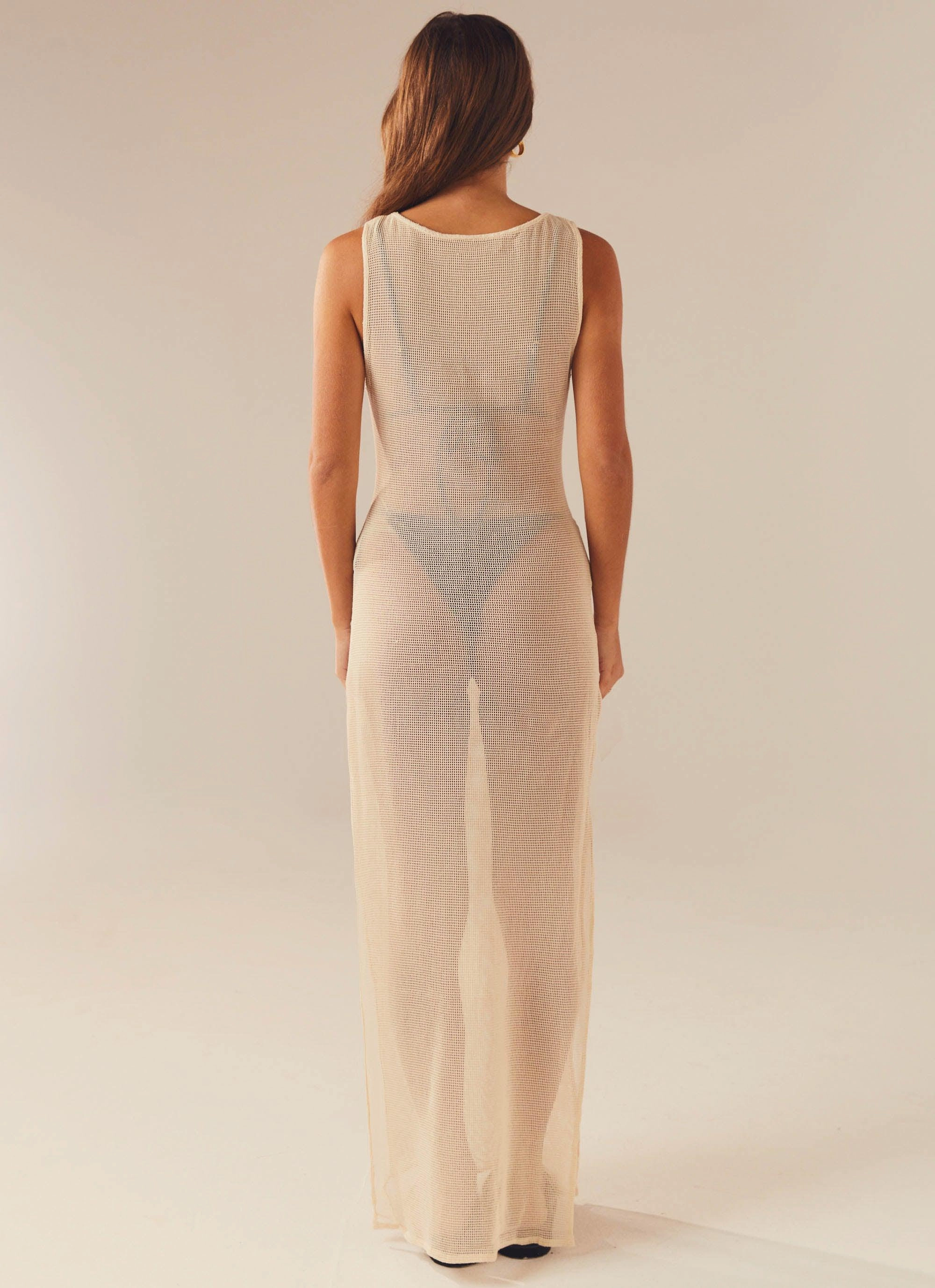 Caught Up Maxi Dress - Beige Cozy And Stylish