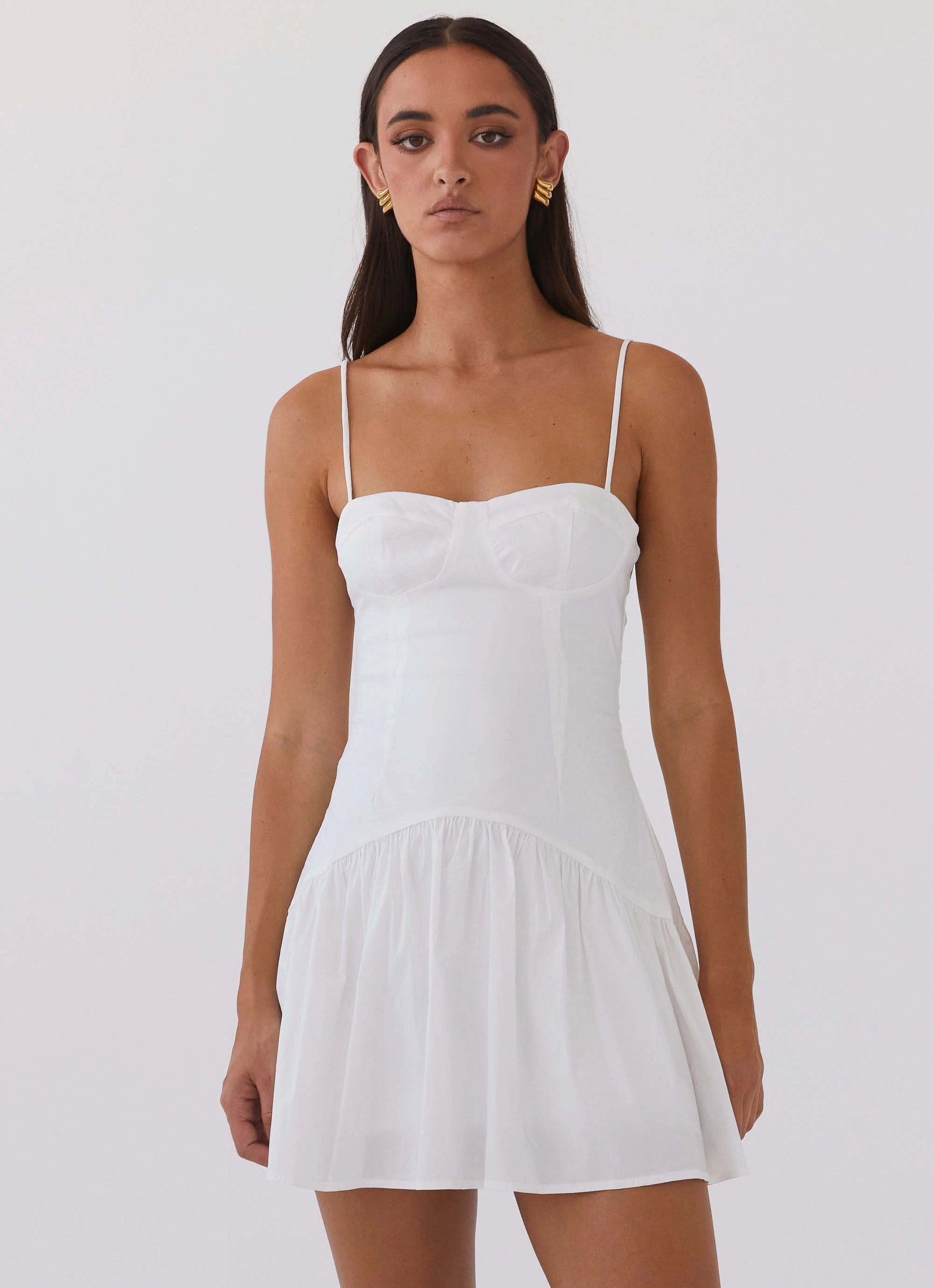 Cozy Mood Sunset Hour Endless Summer Mini Dress - White
