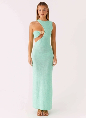 Offshore Knit Maxi Dress - Pastel Green Fashionable Wear