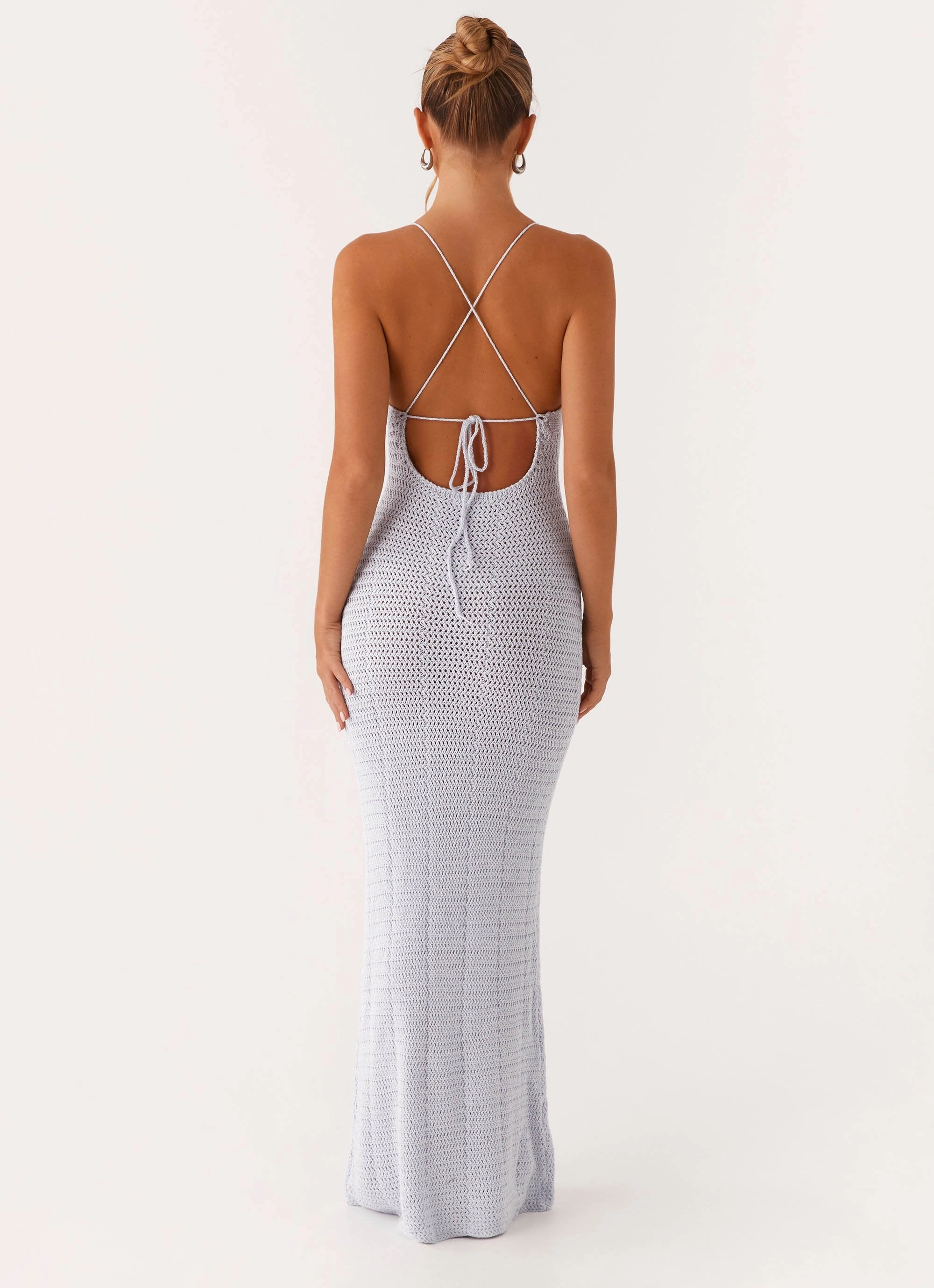 Work Vibe Zara Rose Crochet Maxi Dress - Blue