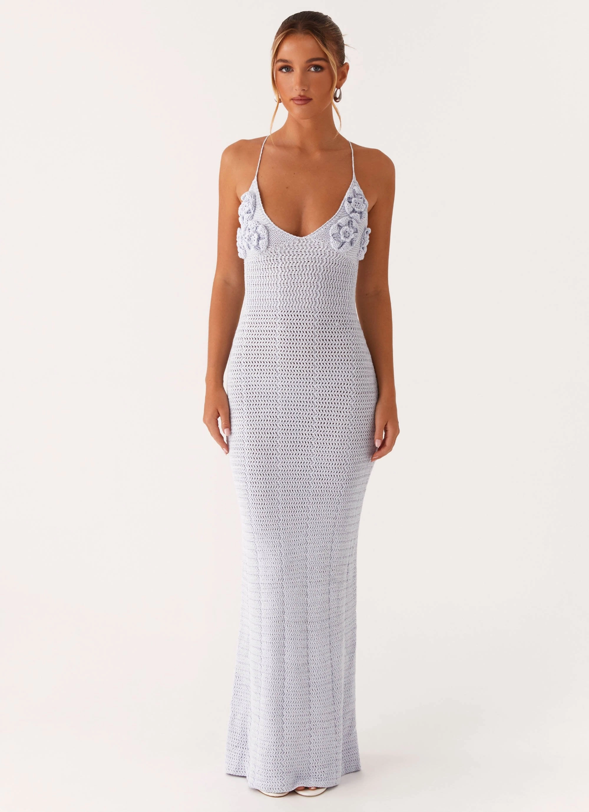 Zara Rose Crochet Maxi Dress - Blue Easy and Effortless Breathable Design