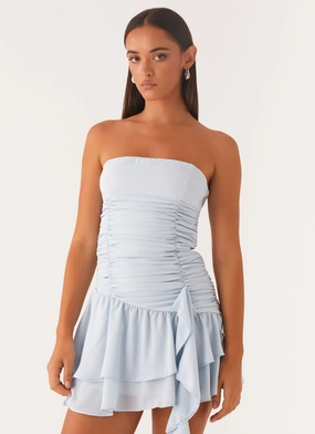 Viviana Mini Dress - Baby Blue Fashion Forward Smart Comfort