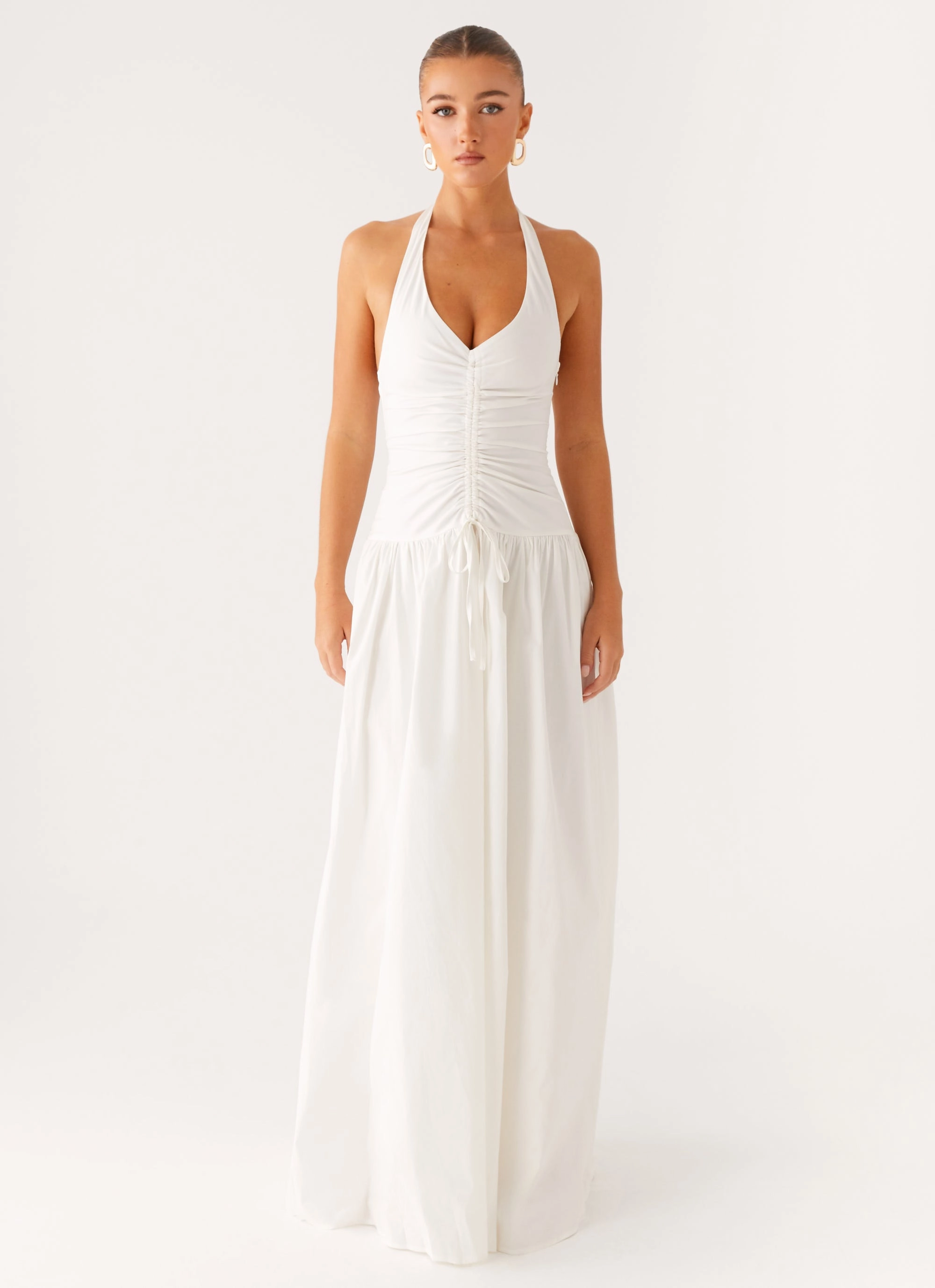 Flowing Lines Cozy Layers Narnie Maxi Dress - Ivory