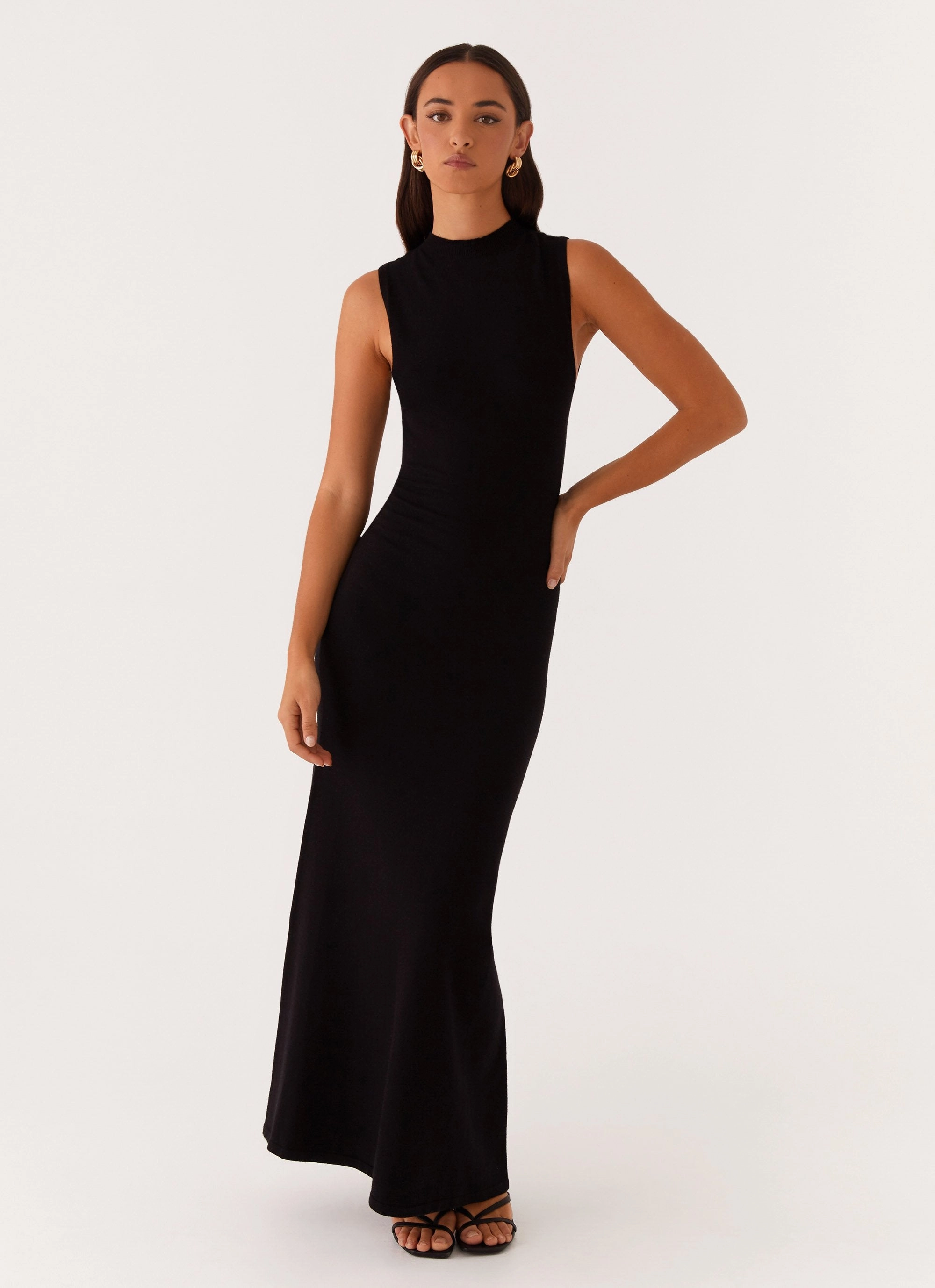 Prove It Knit Maxi Dress - Black Crisp Look Relaxed Waistband