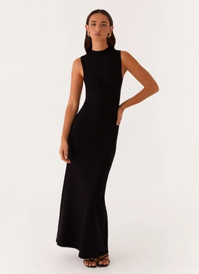 Prove It Knit Maxi Dress - Black Crisp Look Relaxed Waistband