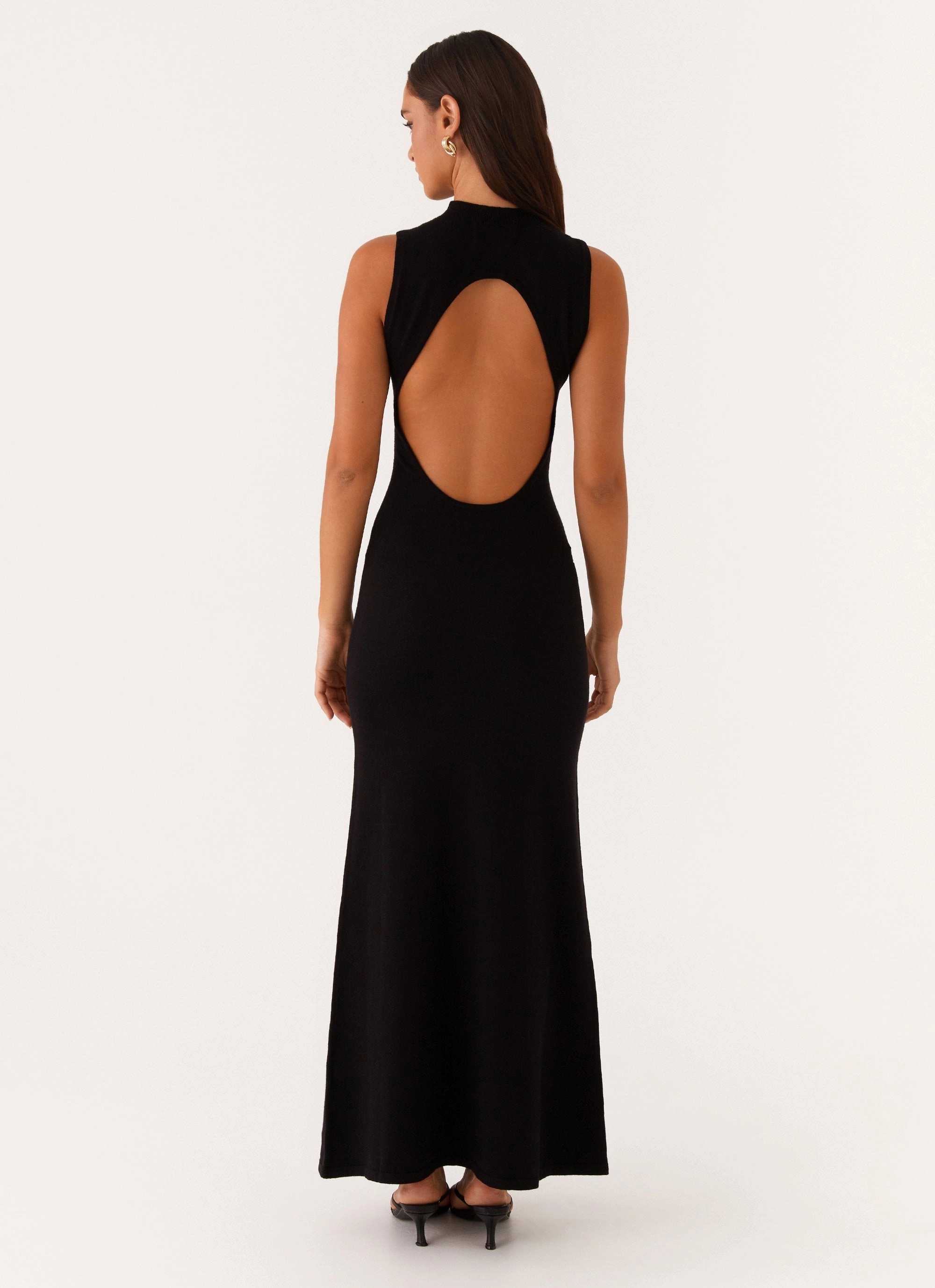 Prove It Knit Maxi Dress - Black Textured Surface Chic Wear