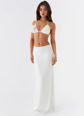 Spring Vibe Morgan Low Rise Maxi Skirt - Ivory