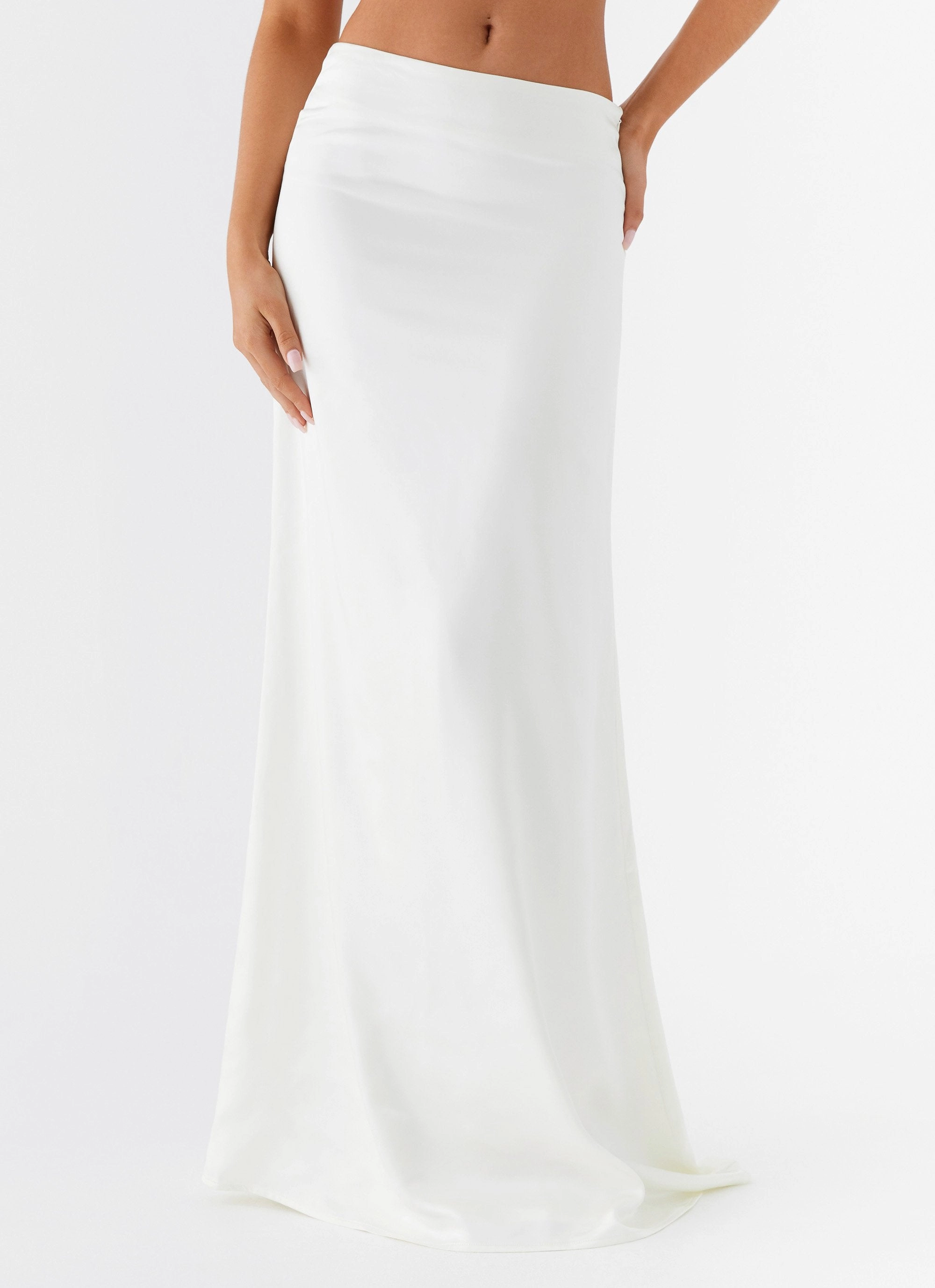 Smooth Outline Cozy Cut Morgan Low Rise Maxi Skirt - Ivory