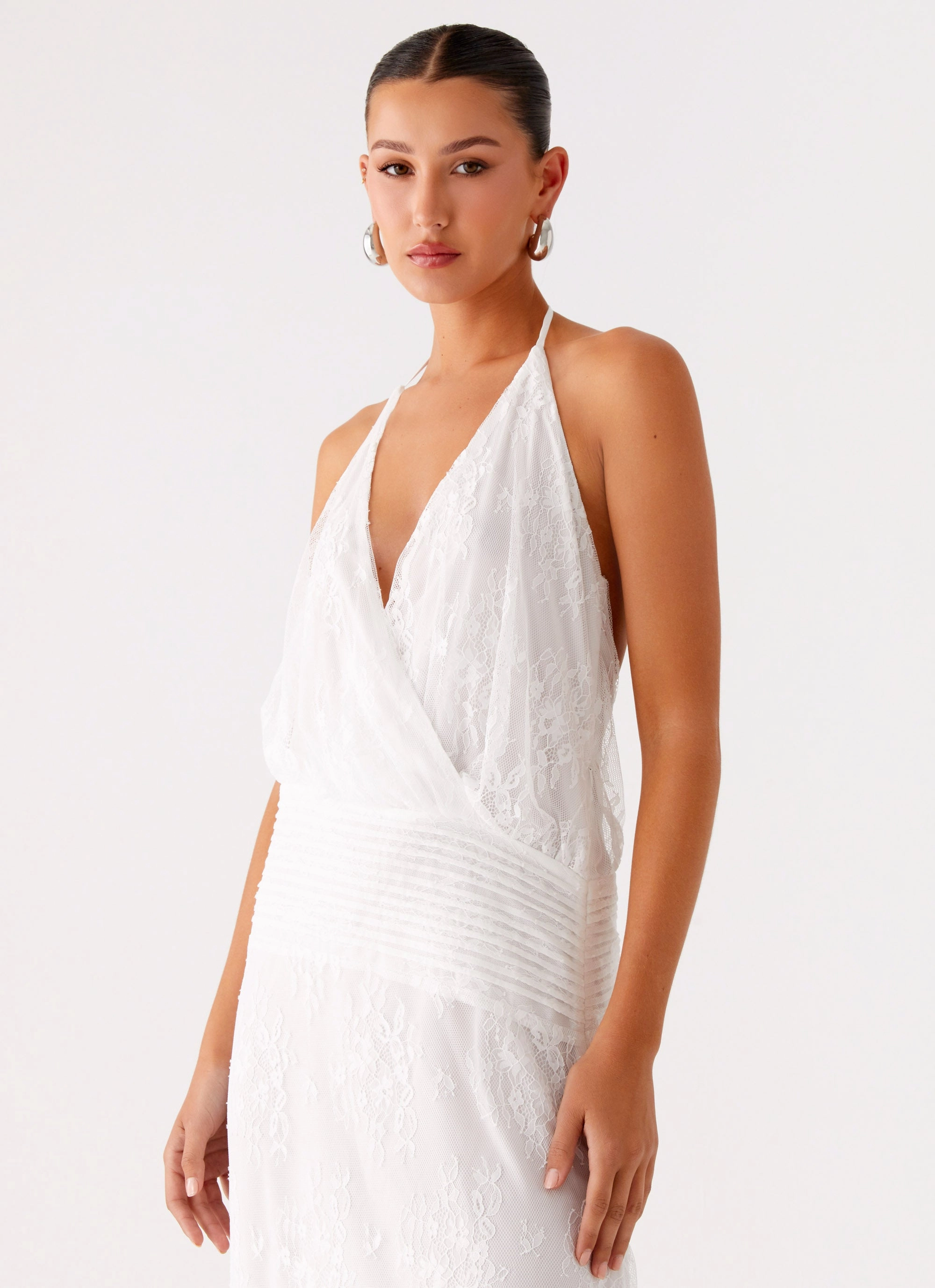 Reinhart Halter Maxi Dress - White Pure Aesthetic