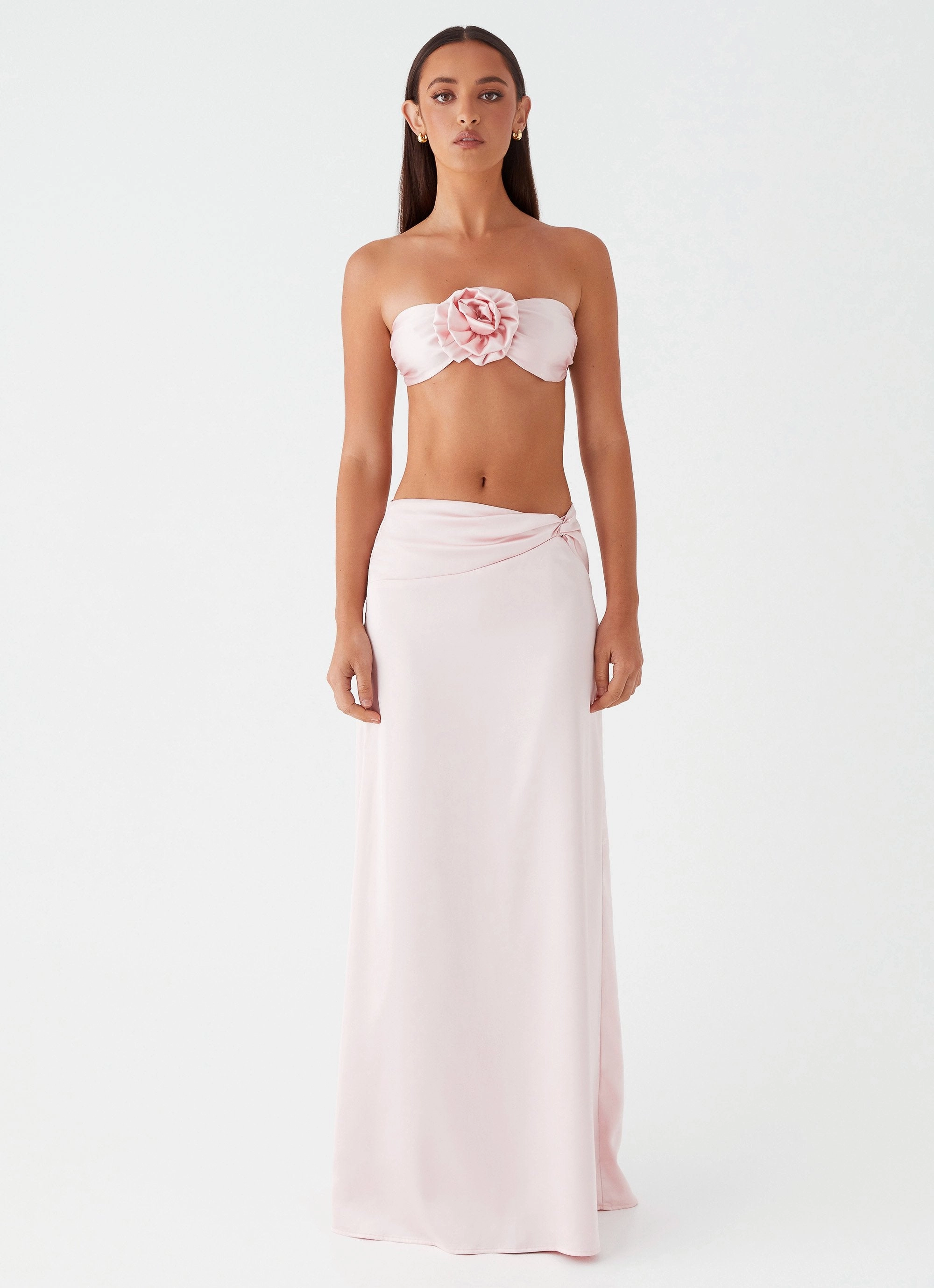 ContrastTipping Crescent Light Rose Bandeau Top - Pink