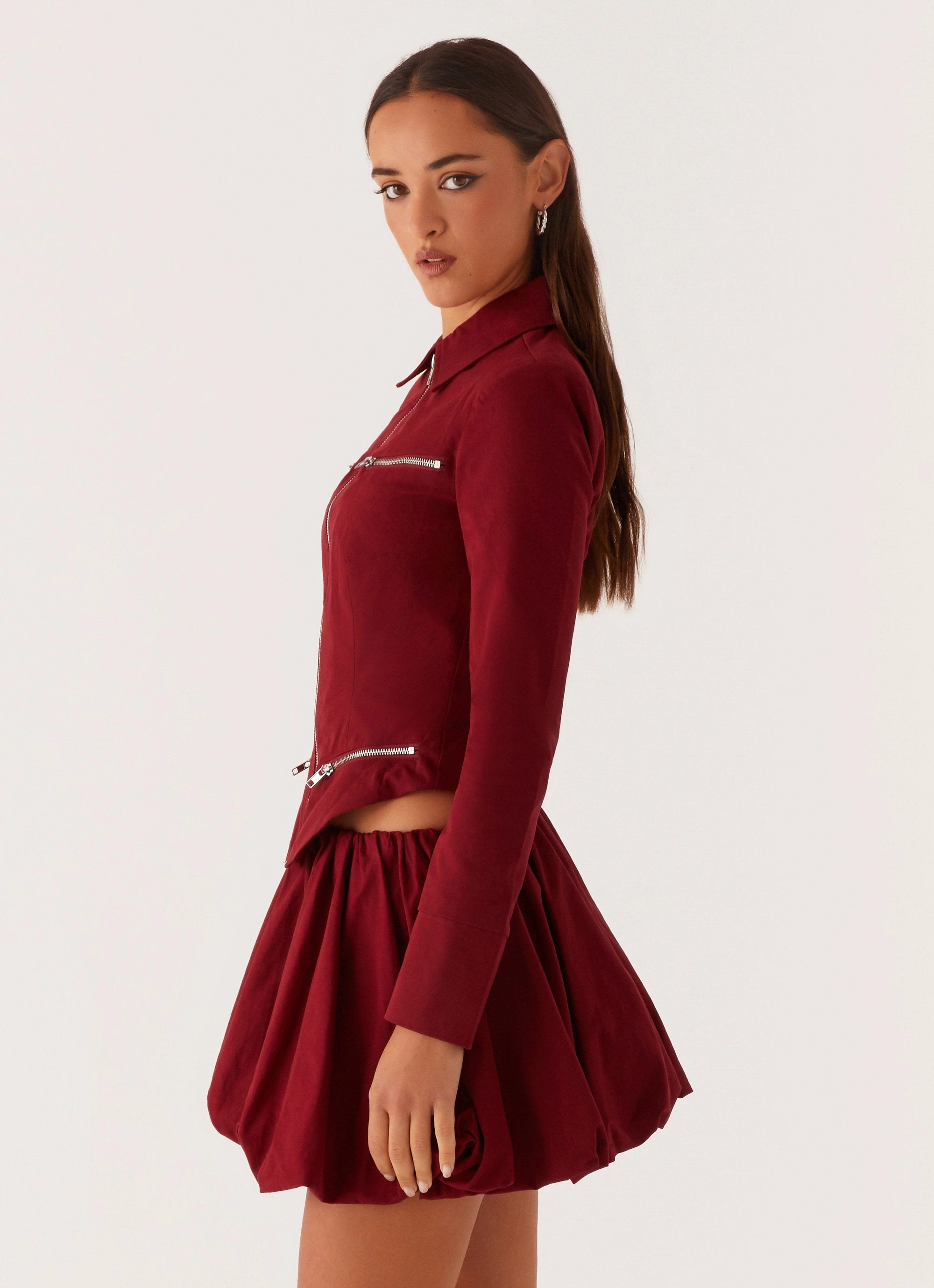 Durable Blend Petra Fitted Zip Top - Mulberry