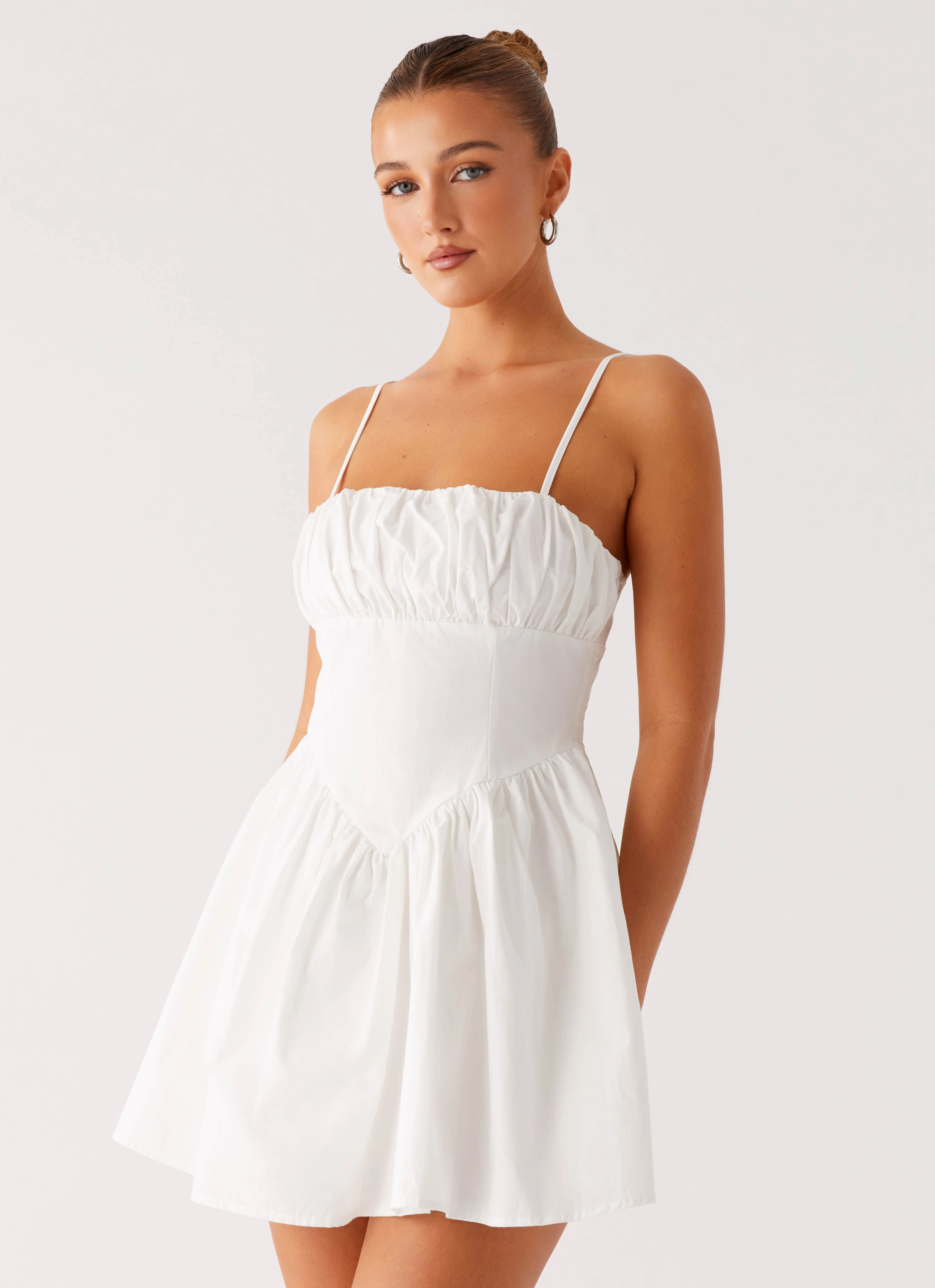 Bare Glow Easy Drape Phillipa Mini Dress - White
