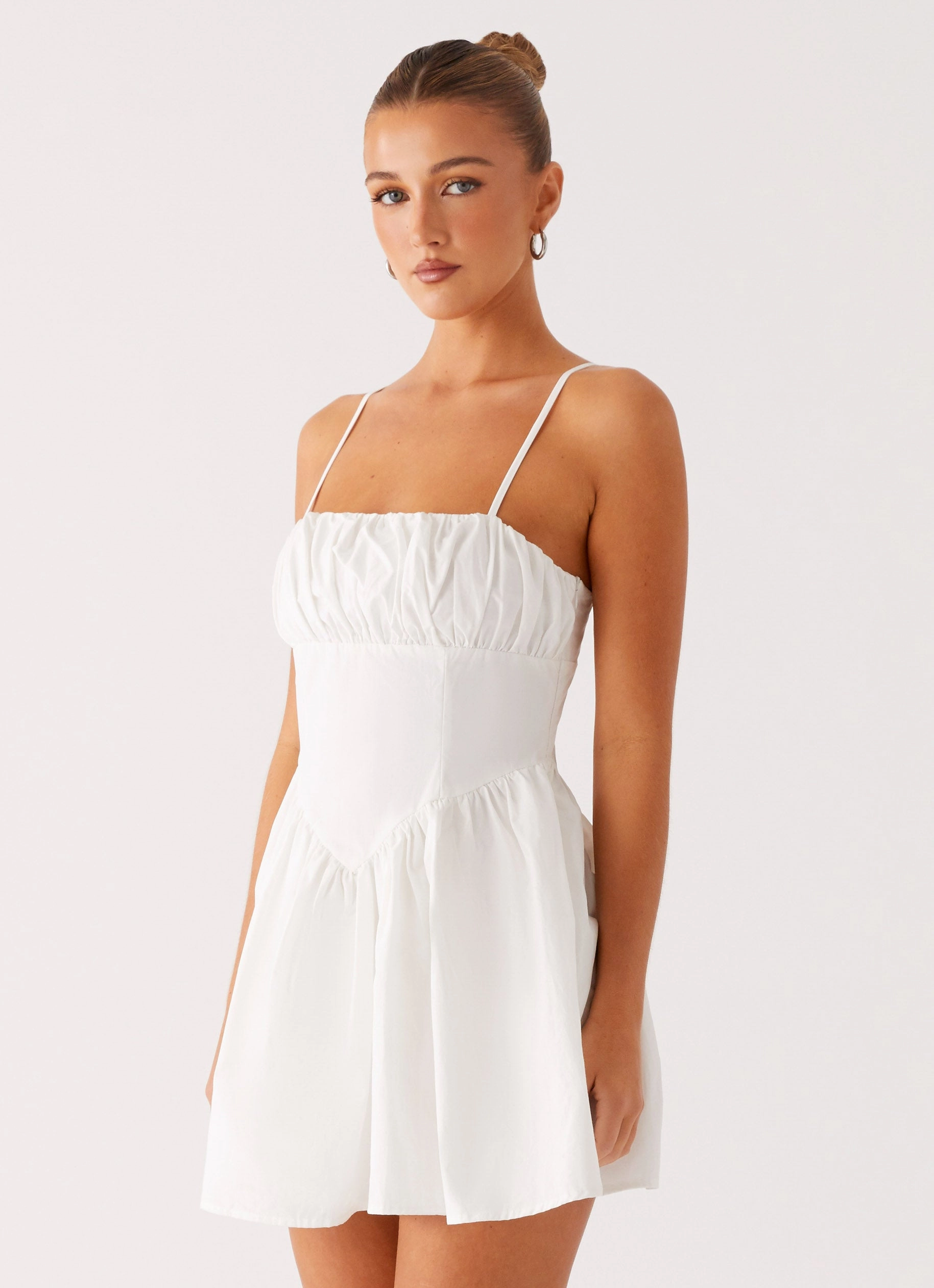 Phillipa Mini Dress - White Flattering Shape Vibrant Movement
