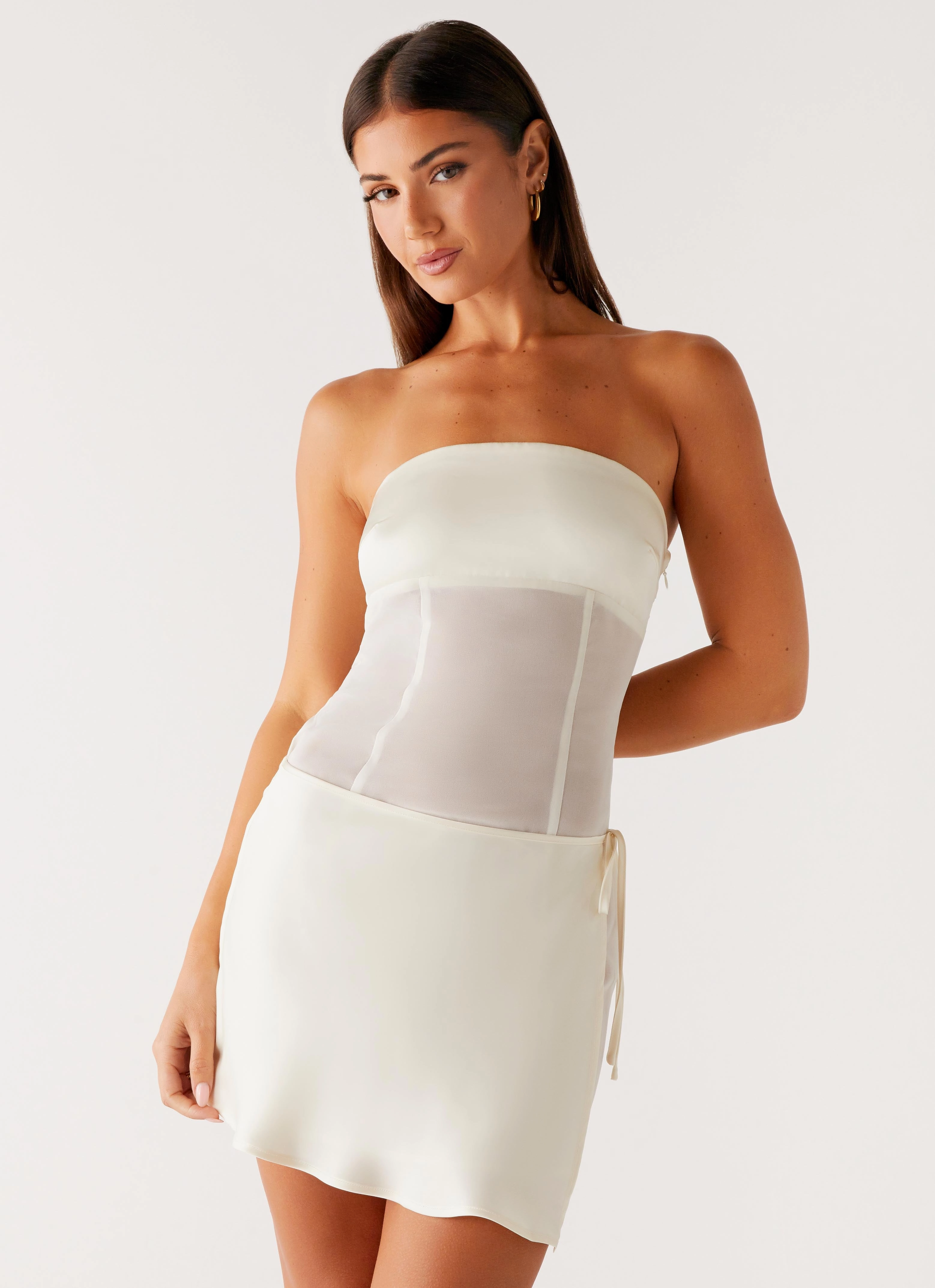 Philomena Mini Dress - Off White Youthful Feel