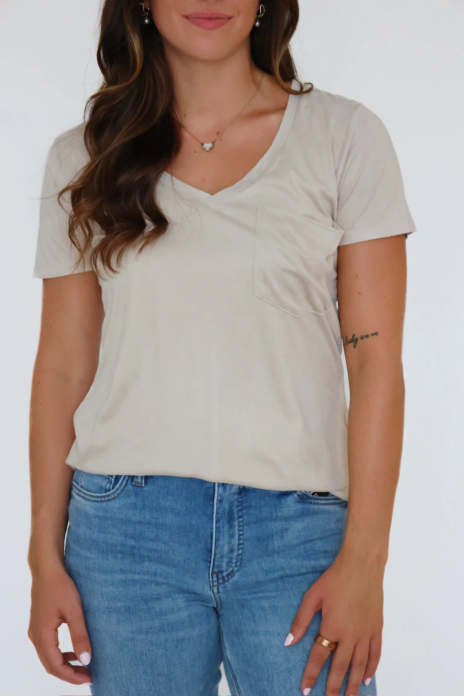 Ultra Soft Handfeel Phoenix V-Neck Tee - Birch