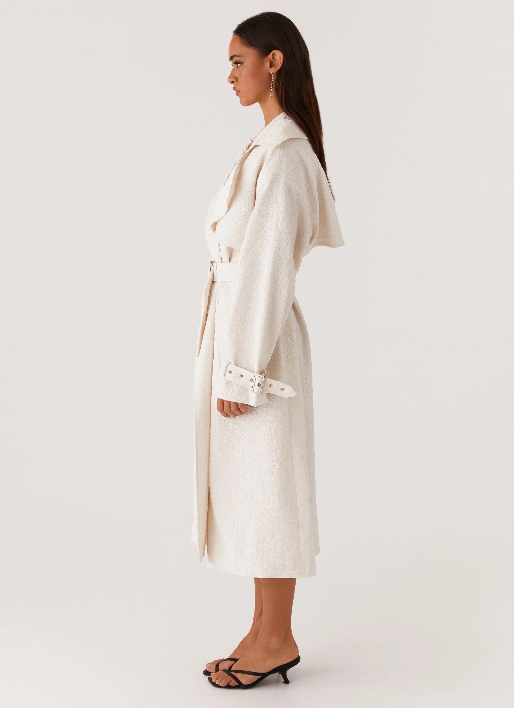 Phoenix Oversized Trench Coat - Ivory Simple Chill Piece