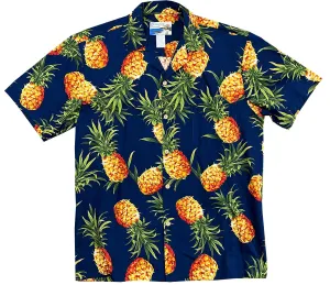 Pineapple Gold Navy Hawaiian Shirt