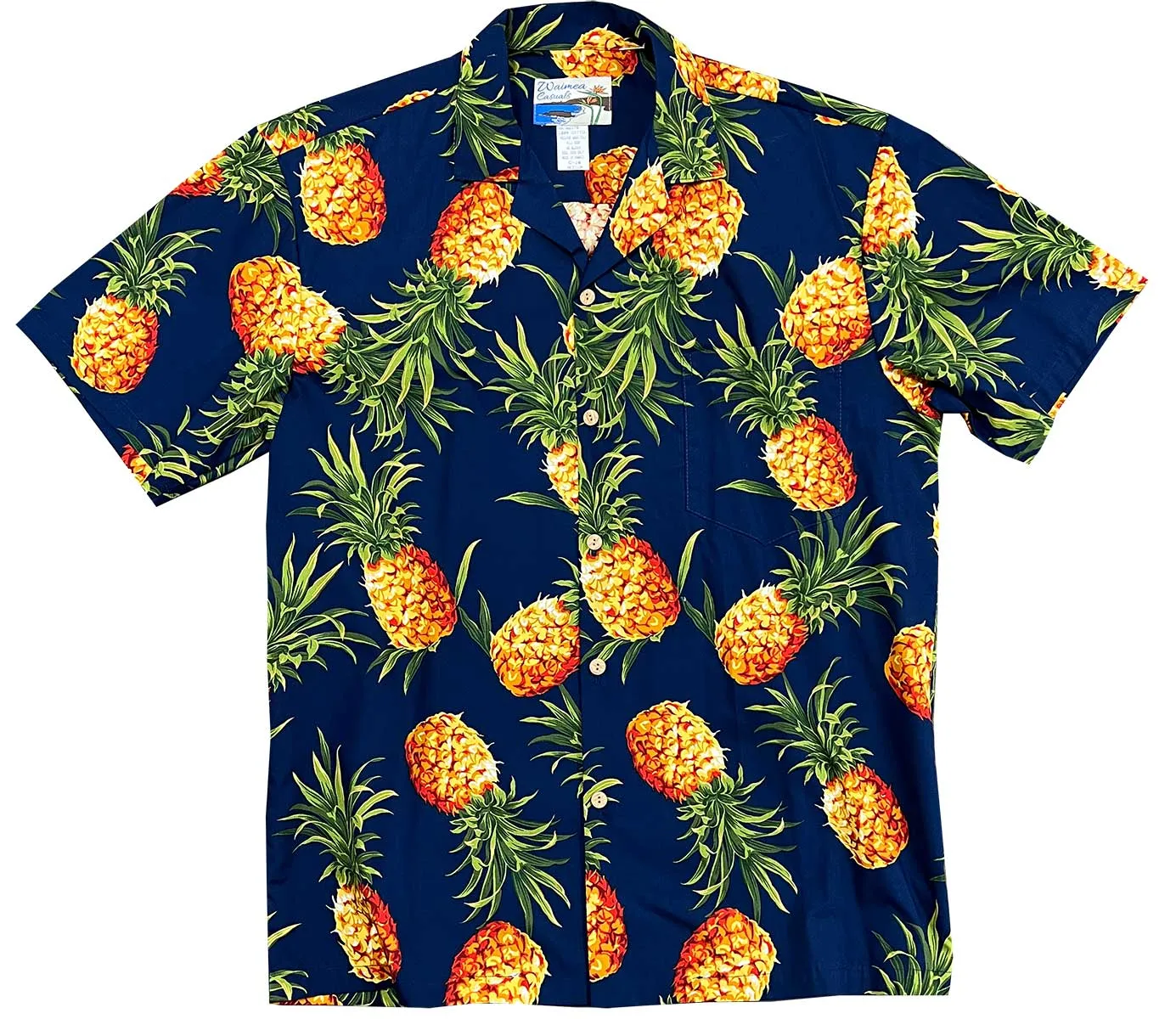 Pineapple Gold Navy Hawaiian Shirt