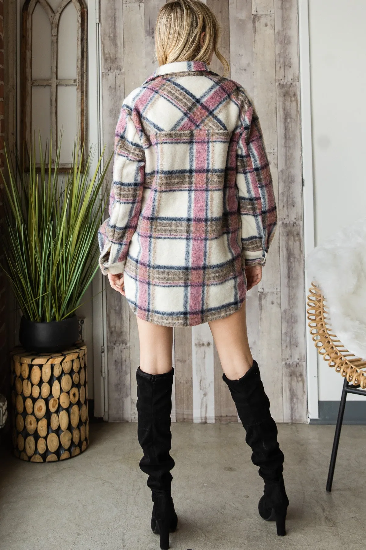 Pink flannel jacket * on sale *