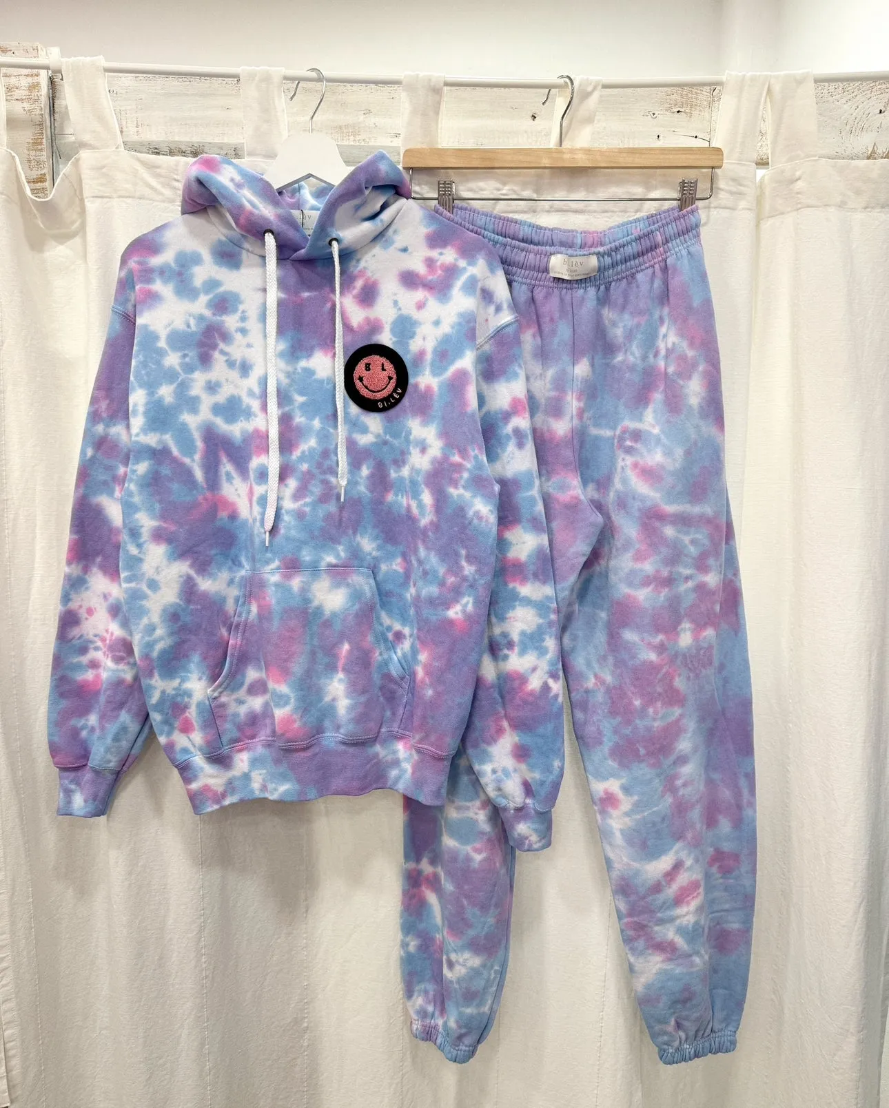 PINK N BLUE tie-dye hoodie