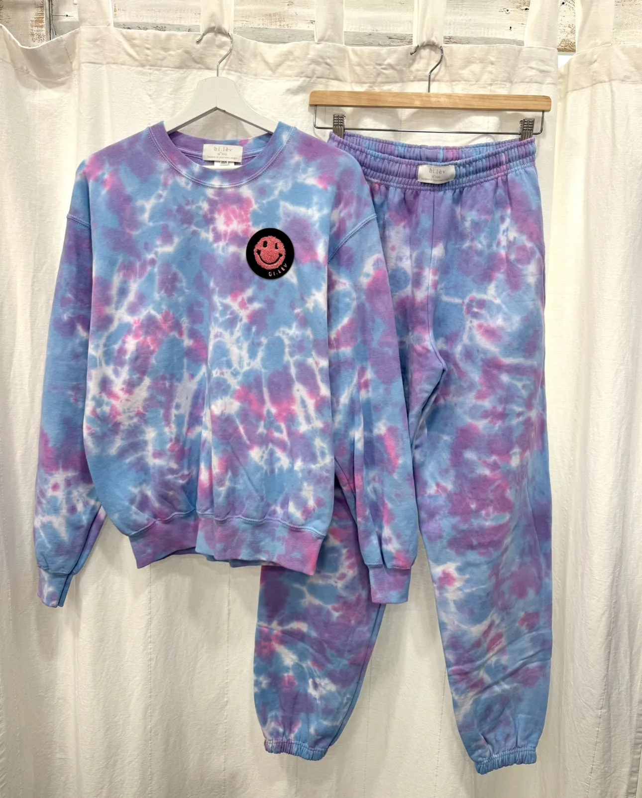 PINK N BLUE tie-dye jogger pants