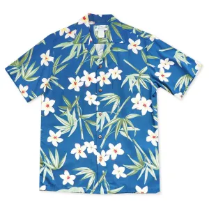 pipiwai indigo hawaiian rayon shirt