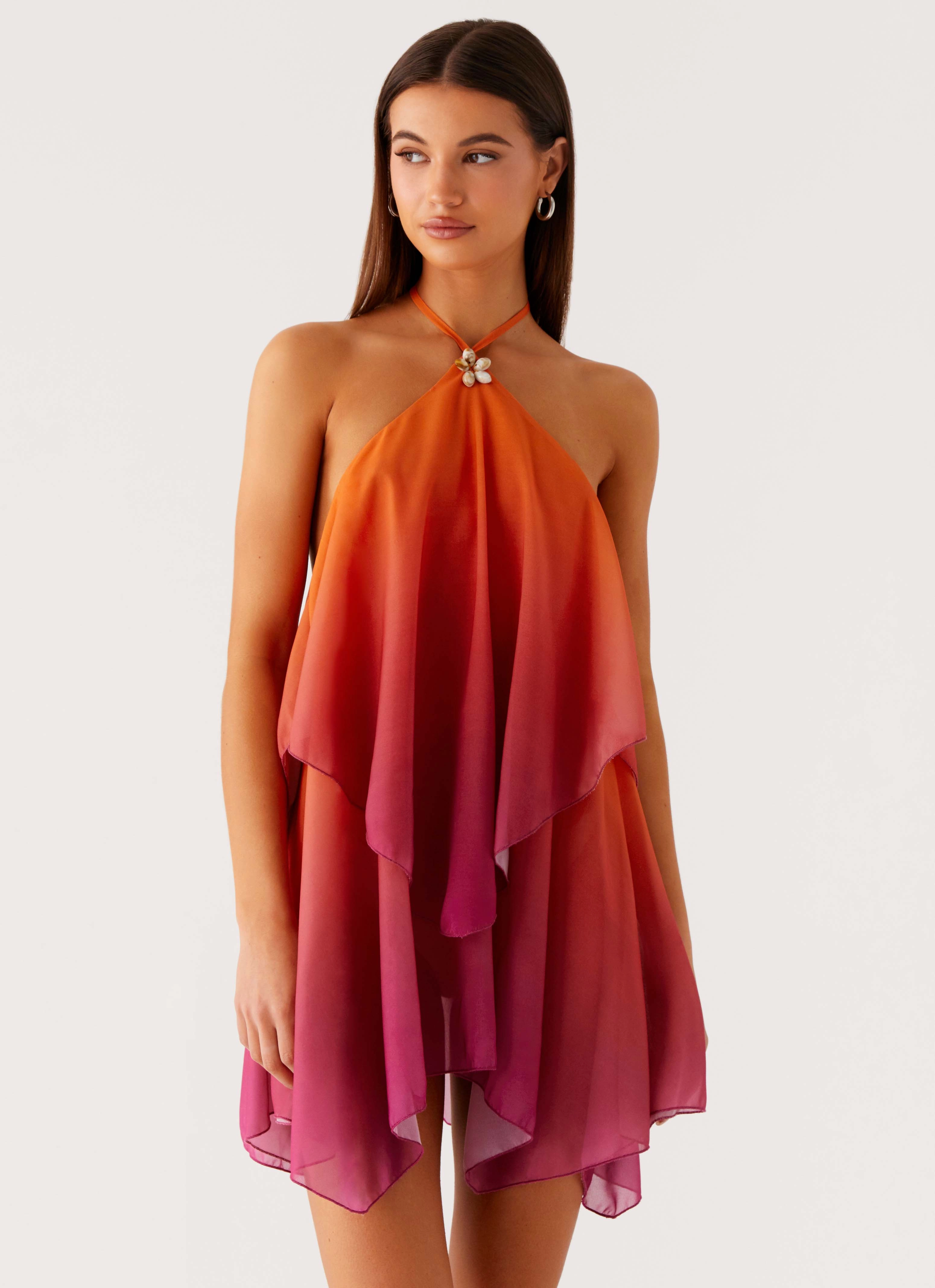 Twin Flame Mini Dress - Orange Gradient Classic Appeal Holiday Wear