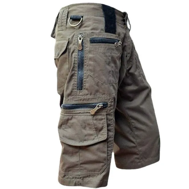 Plus Size Zipper Packs Mens Military Cargo Shorts