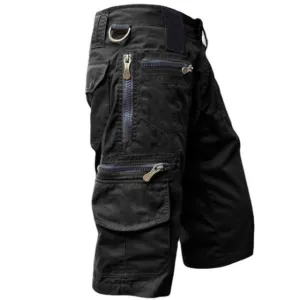 Plus Size Zipper Packs Mens Military Cargo Shorts