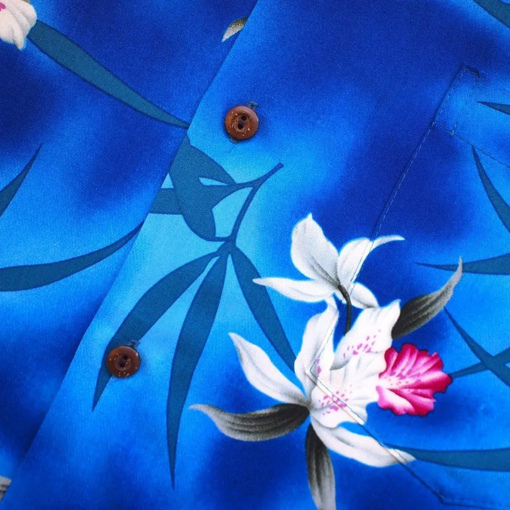 poipu blue hawaiian rayon shirt
