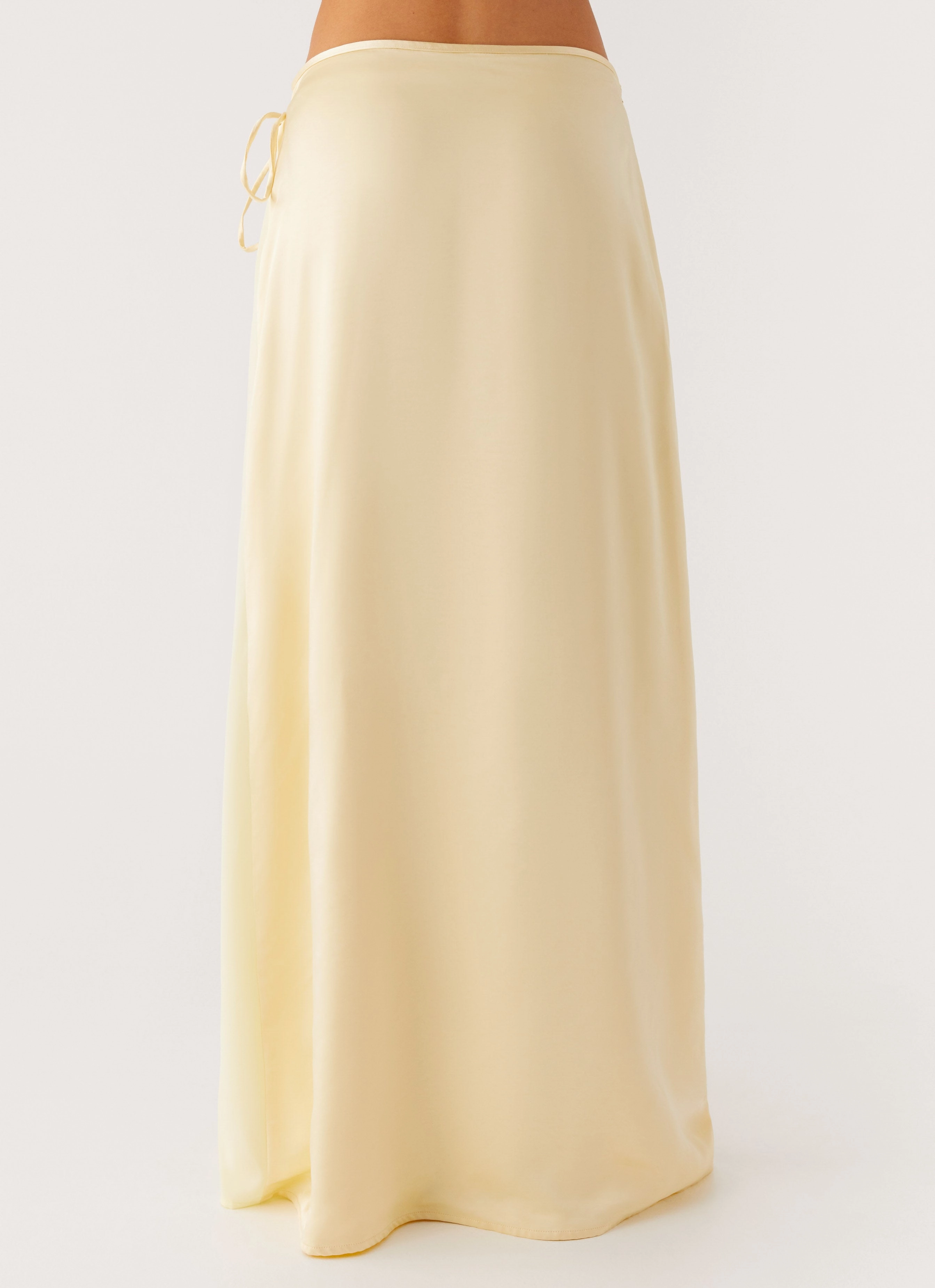 Laser Cut Airflow Vents Glossy Finish Pollie Maxi Skirt - Yellow