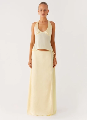 Reinforced Shoulder Protection Pollie Maxi Skirt - Yellow