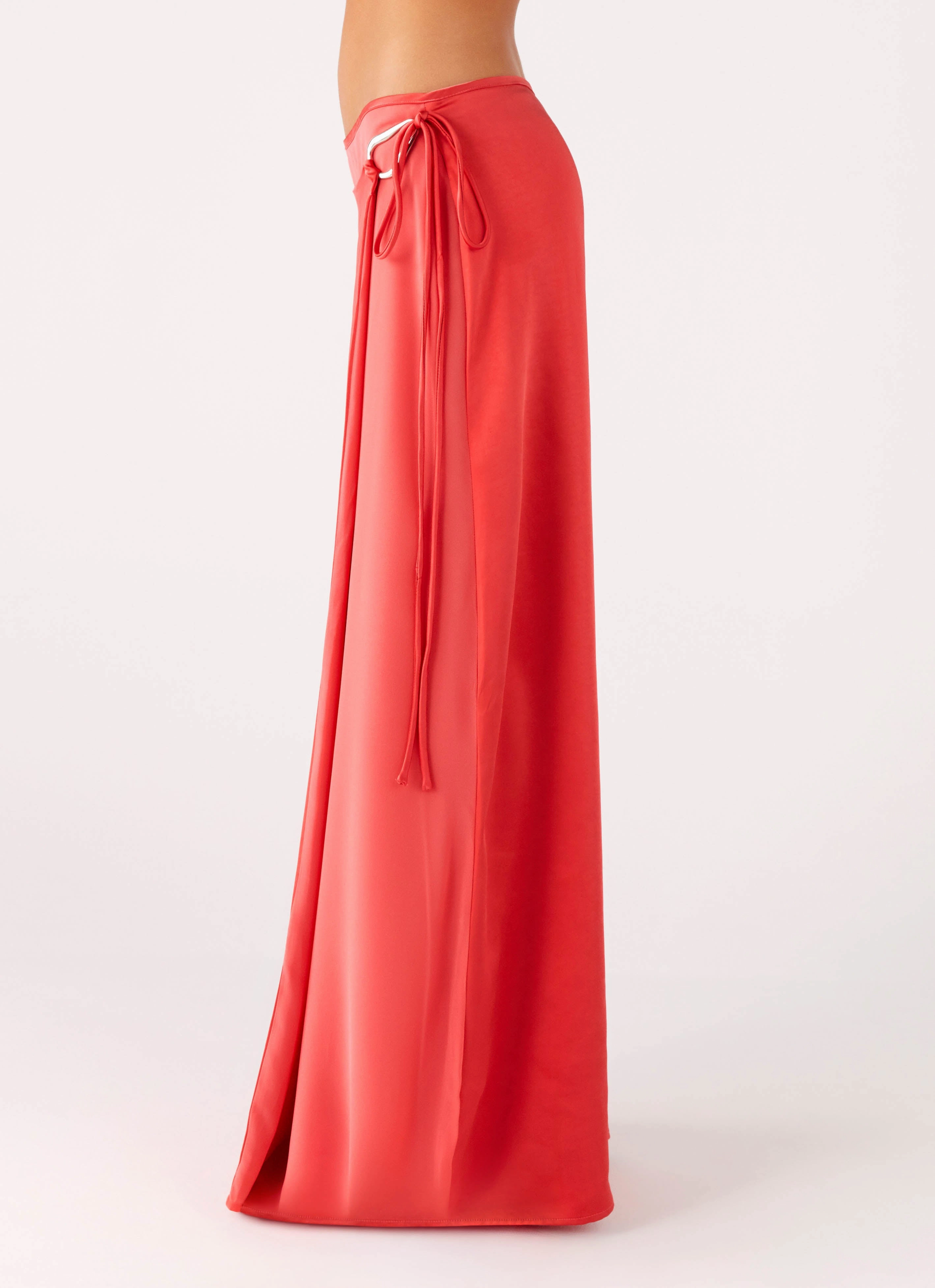 Slim wear Pollie Wrap Maxi Skirt - Coral