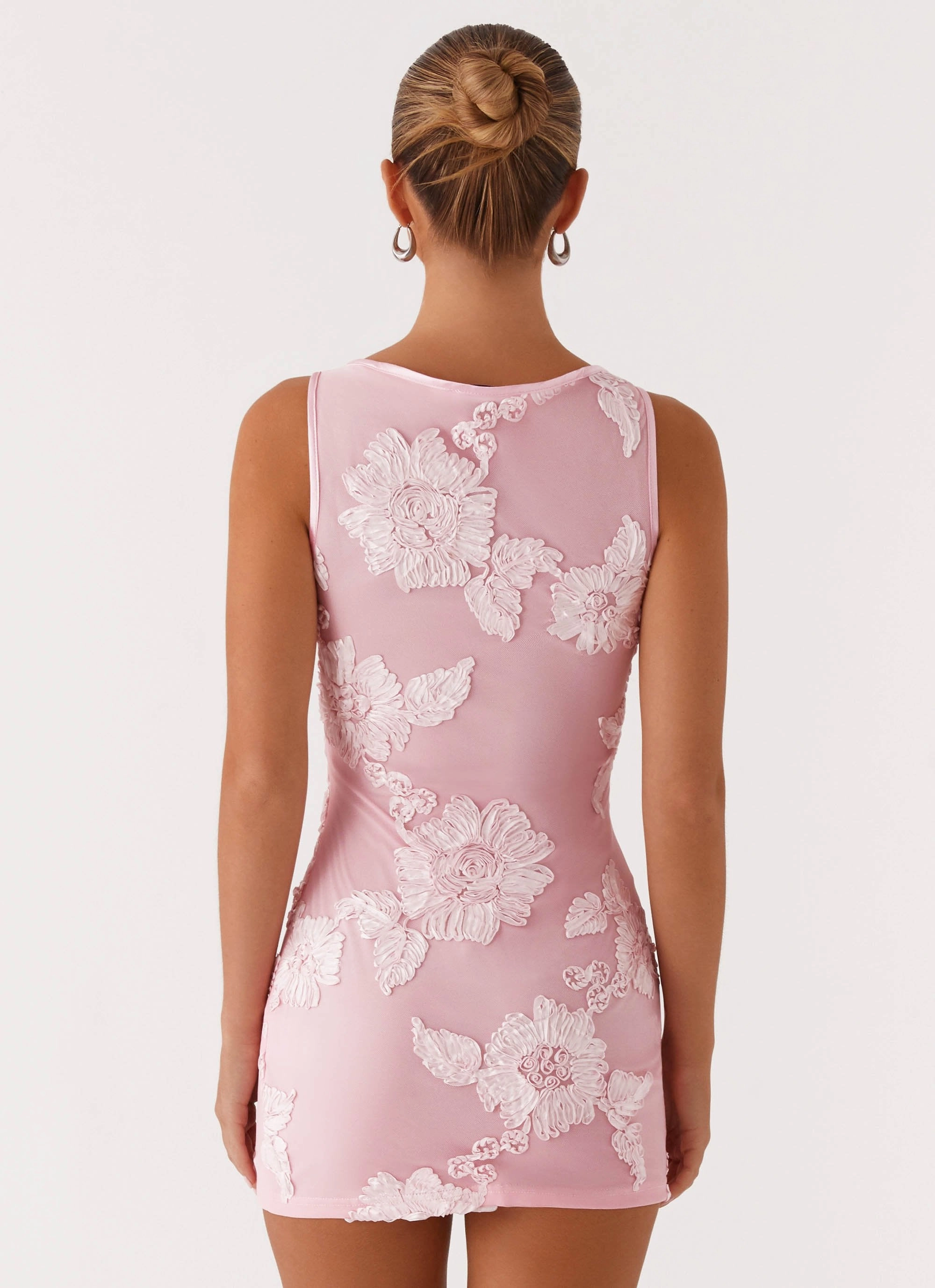 Portia Mini Dress - Pink Lower Hem
