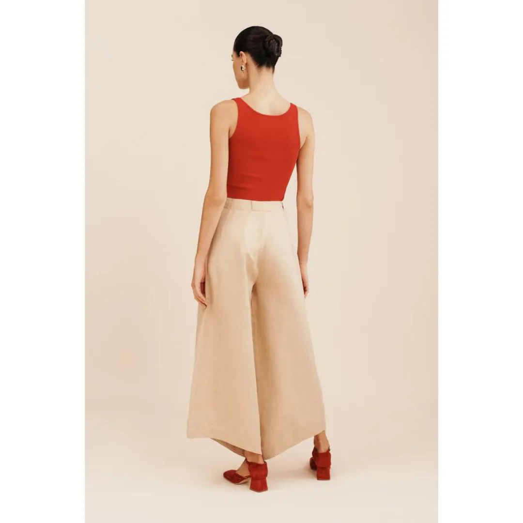 POSSE Ruth Trouser, Latte Anti Bacterial Treatment Relaxed Vibe