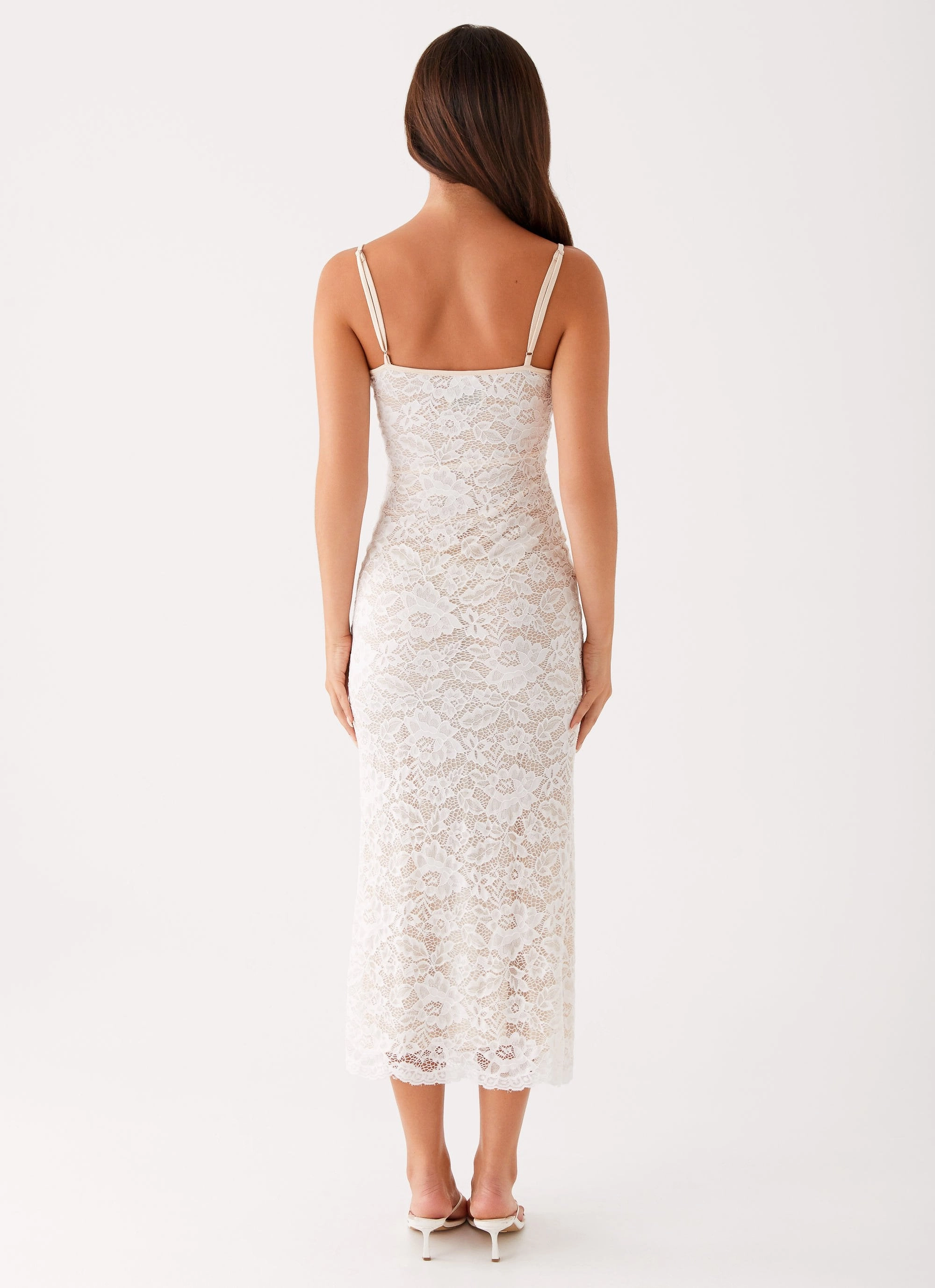 Postcards Lace Midi Dress - Ivory Polished Fit