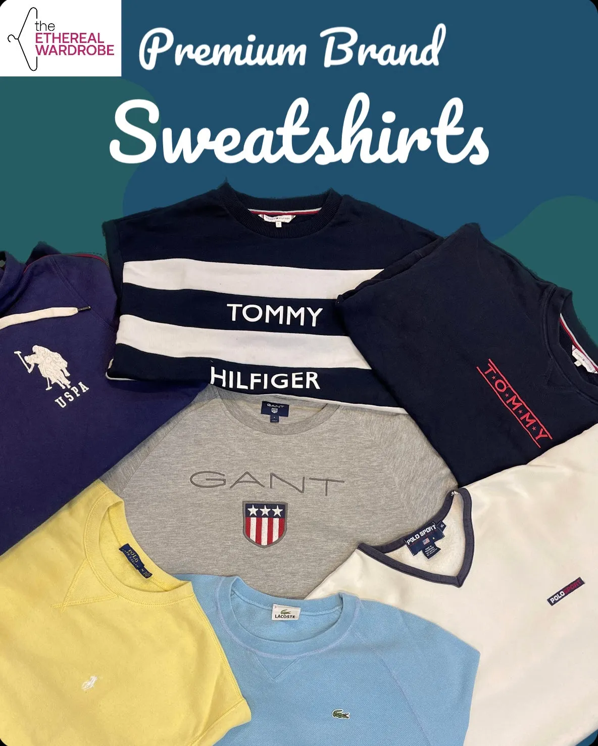 Premium Brand Sweatshirts S-XL Polo Ralph Lauren, Lacoste, Polo Sport, Tommy Hilfiger, Gant & U.S Polo Assasin