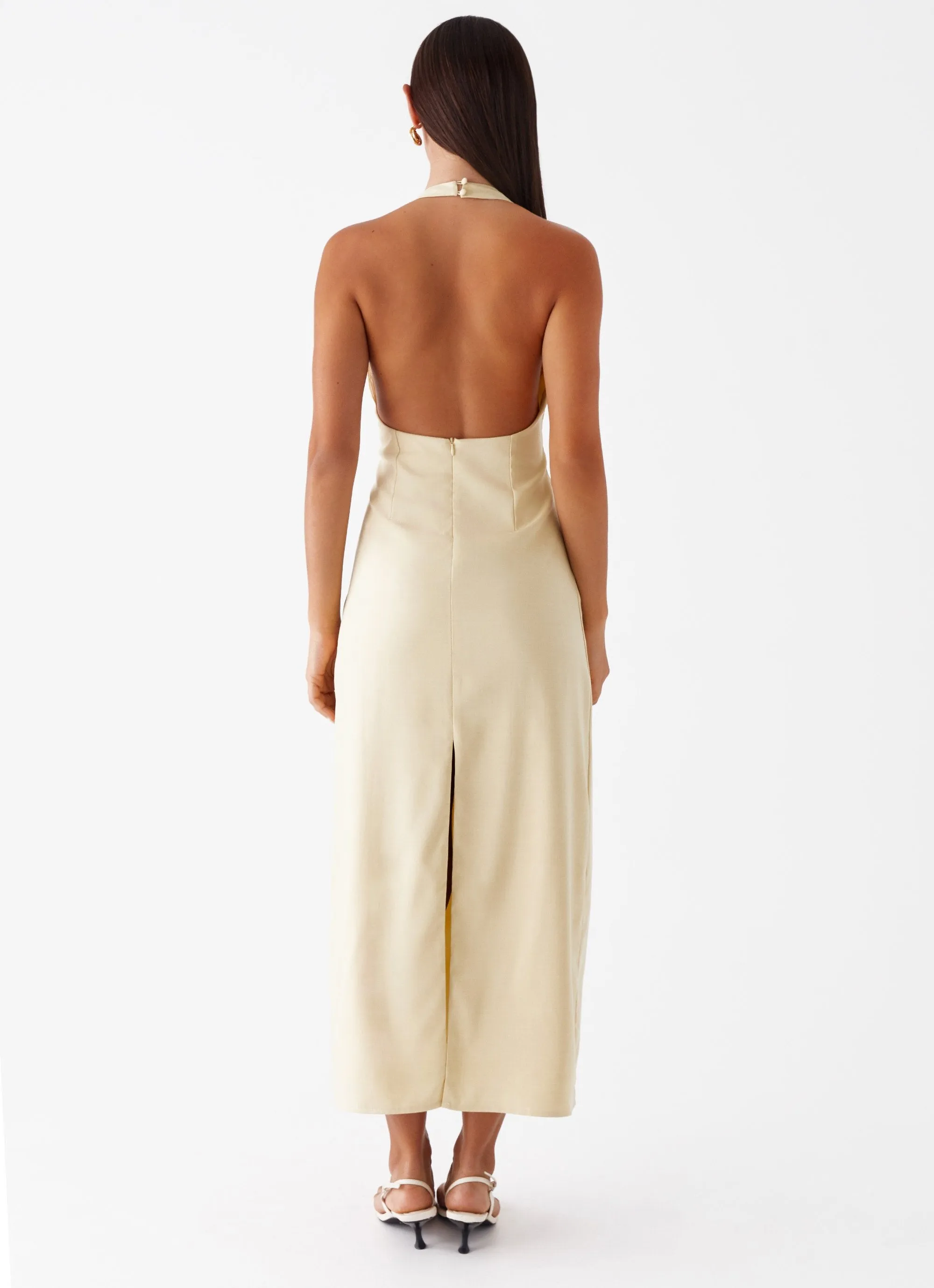 Cozy Fit Elegant Silhouette Anita Maxi Dress - Yellow