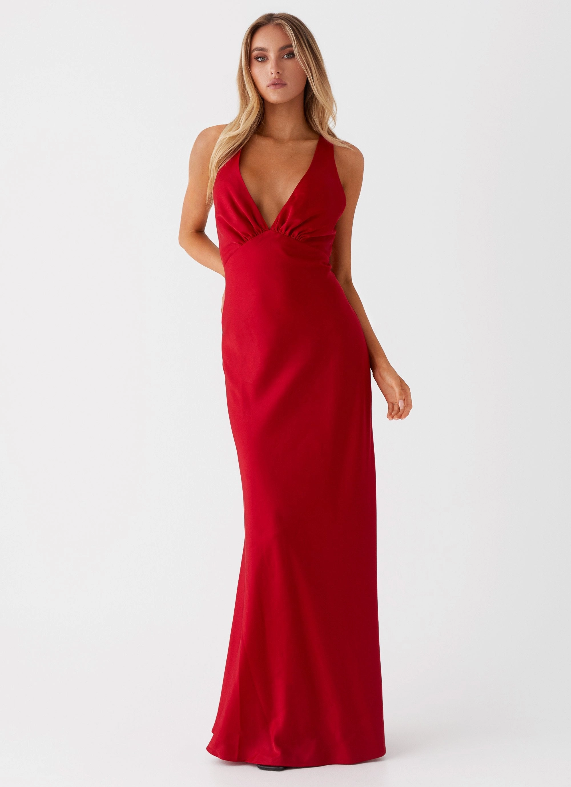 Slyvia Maxi Dress - Red Air Layer