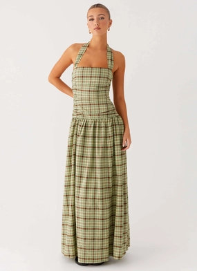 Perfect Layer Lilith Maxi Dress - Forest Plaid