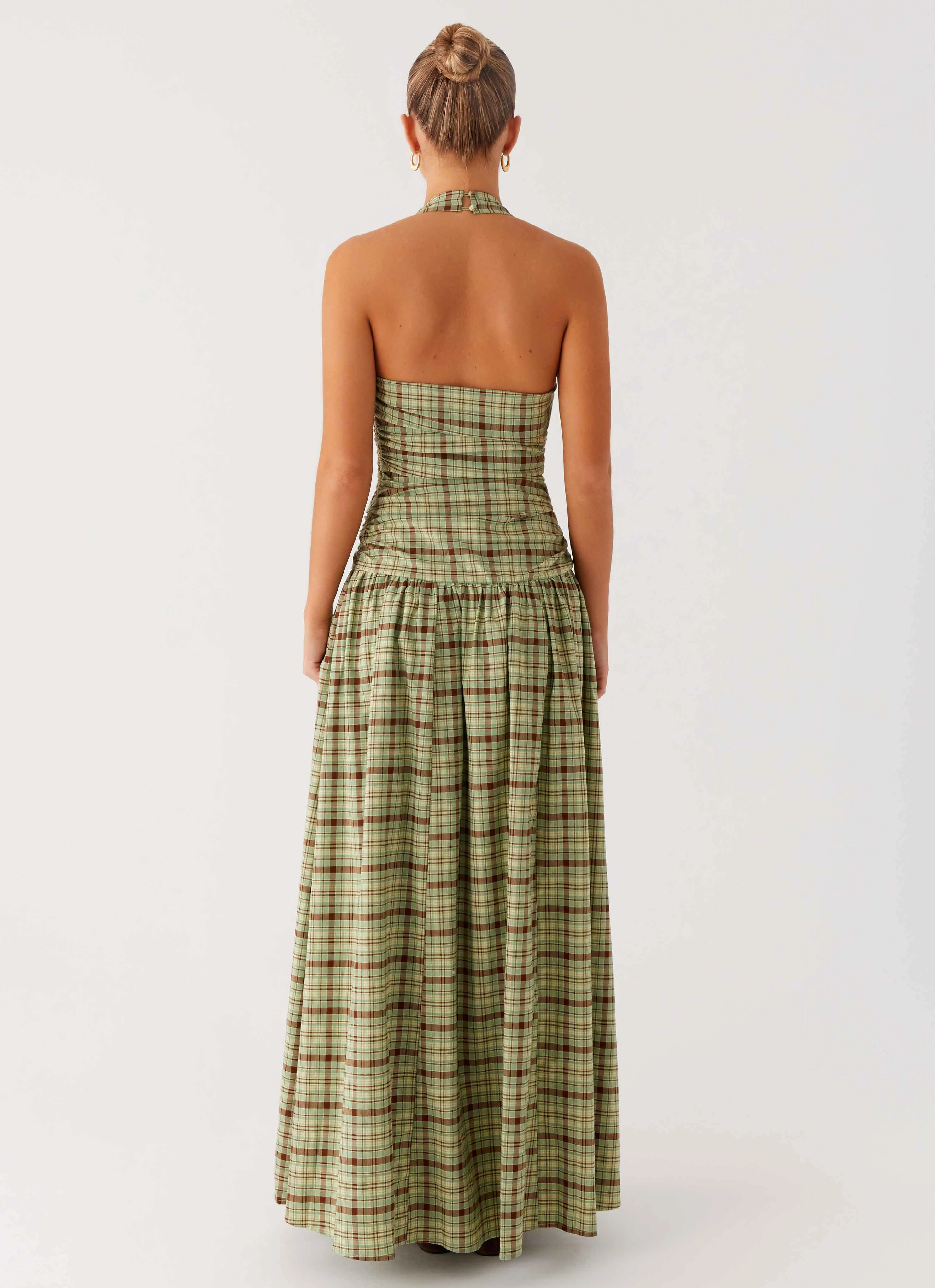 Lilith Maxi Dress - Forest Plaid ReversibleStyle Flattering Silhouette