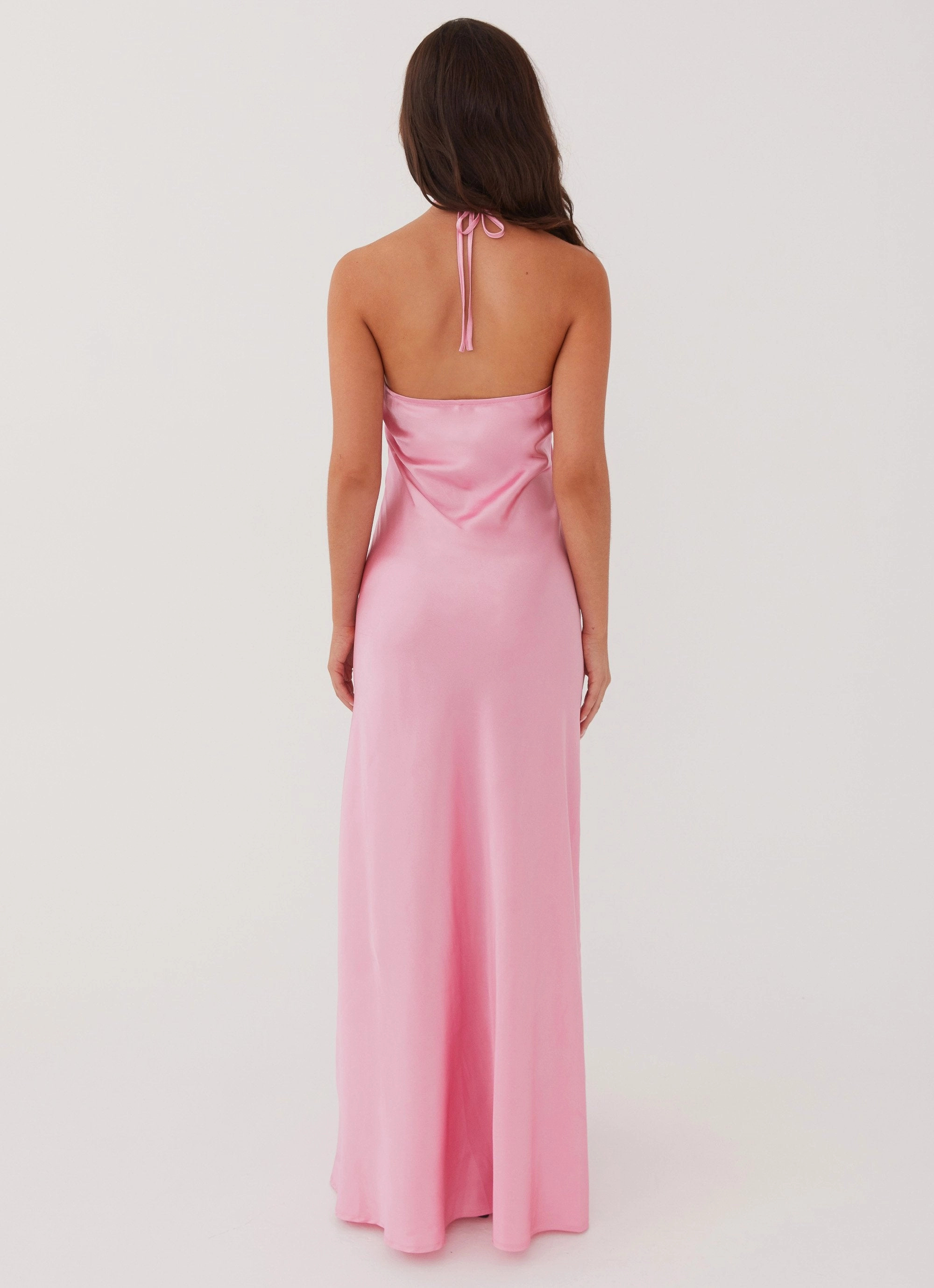 Noir Symphony Maxi Dress - Pink Flowing Design Easy Layers