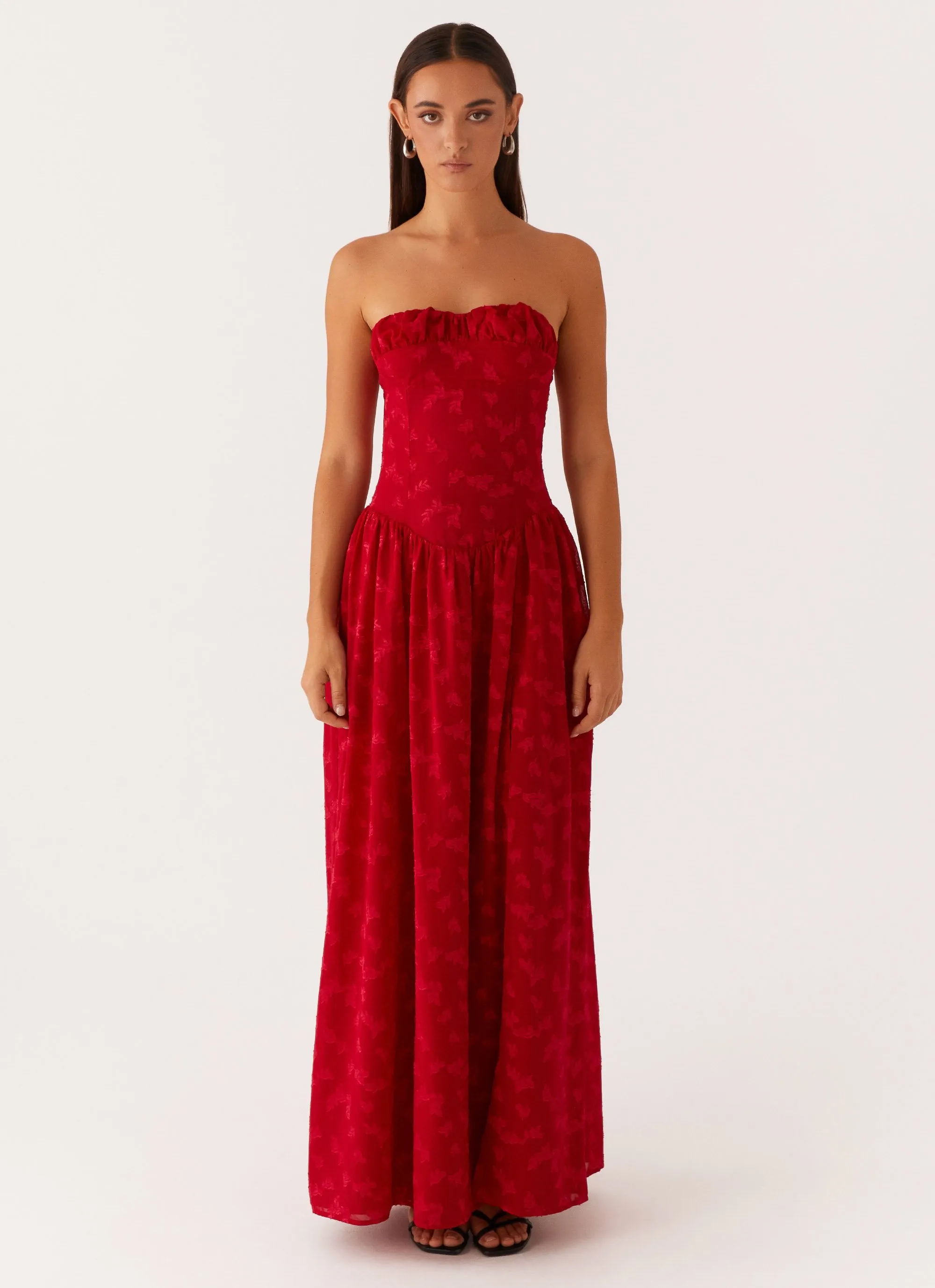 Adira Maxi Dress - Red Smart Silhouette