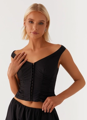 Adjustable Hem Landslide Top - Black