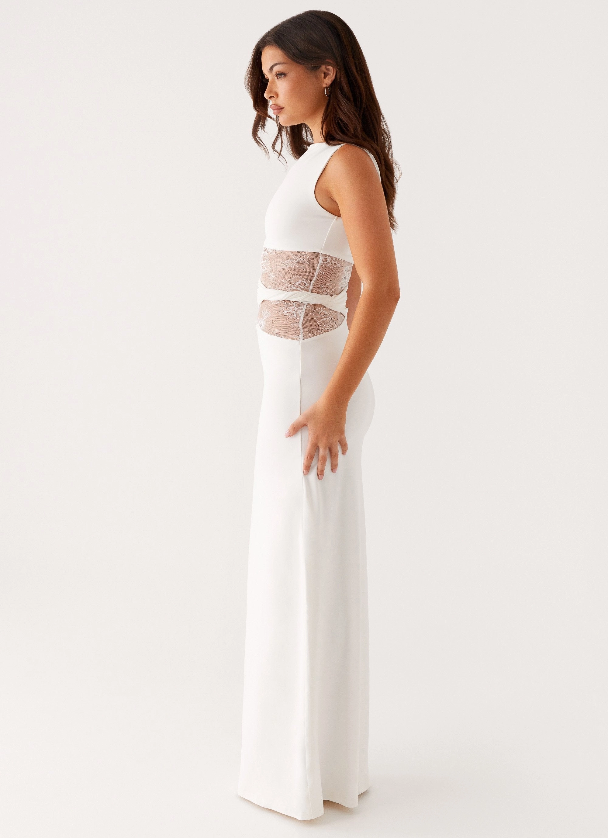 Karma Maxi Dress - White Vibrant patterned dress Printed-Lining