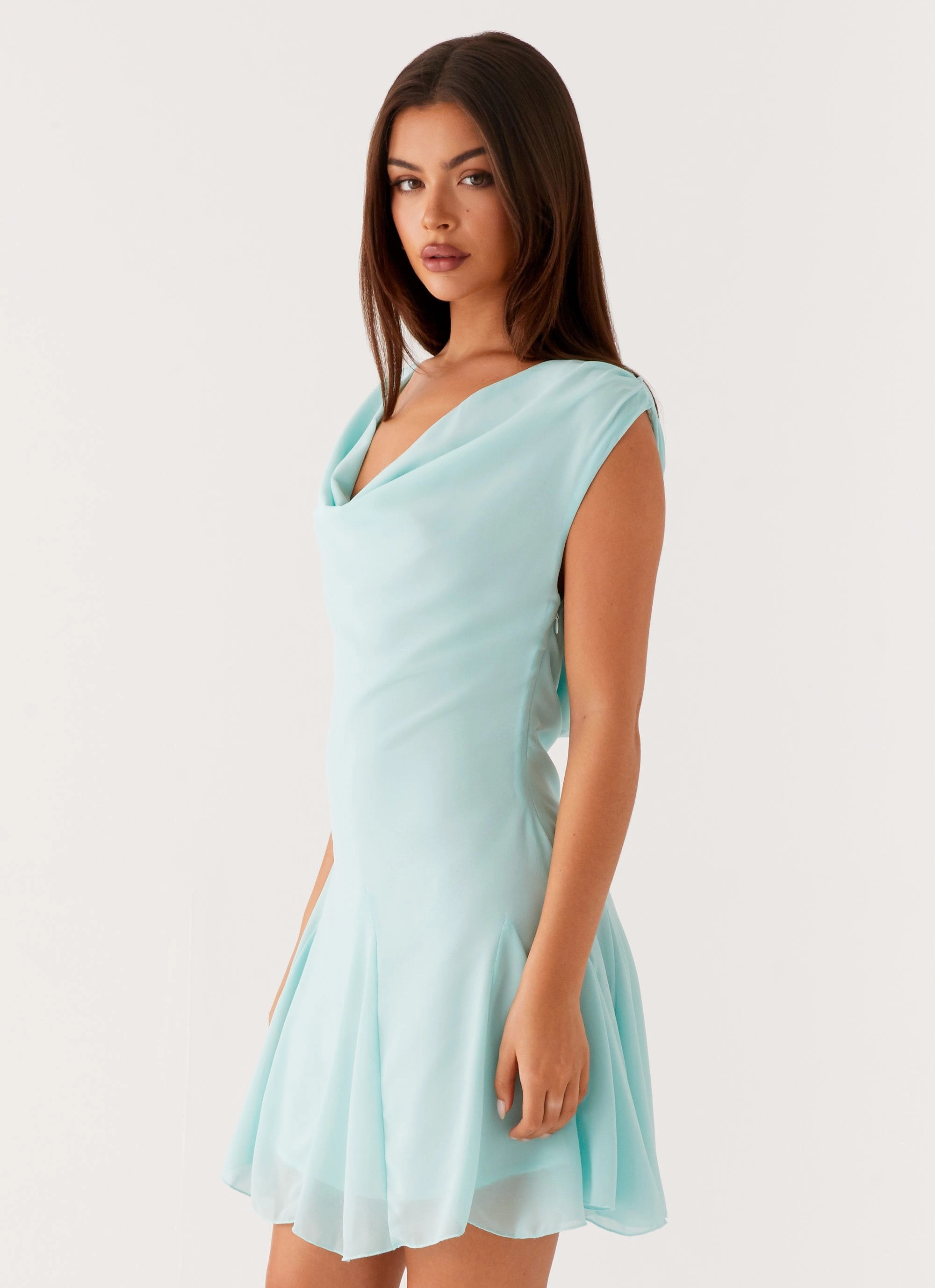 Shayla Mini Dress - Turquoise Urban Classic Grab Now