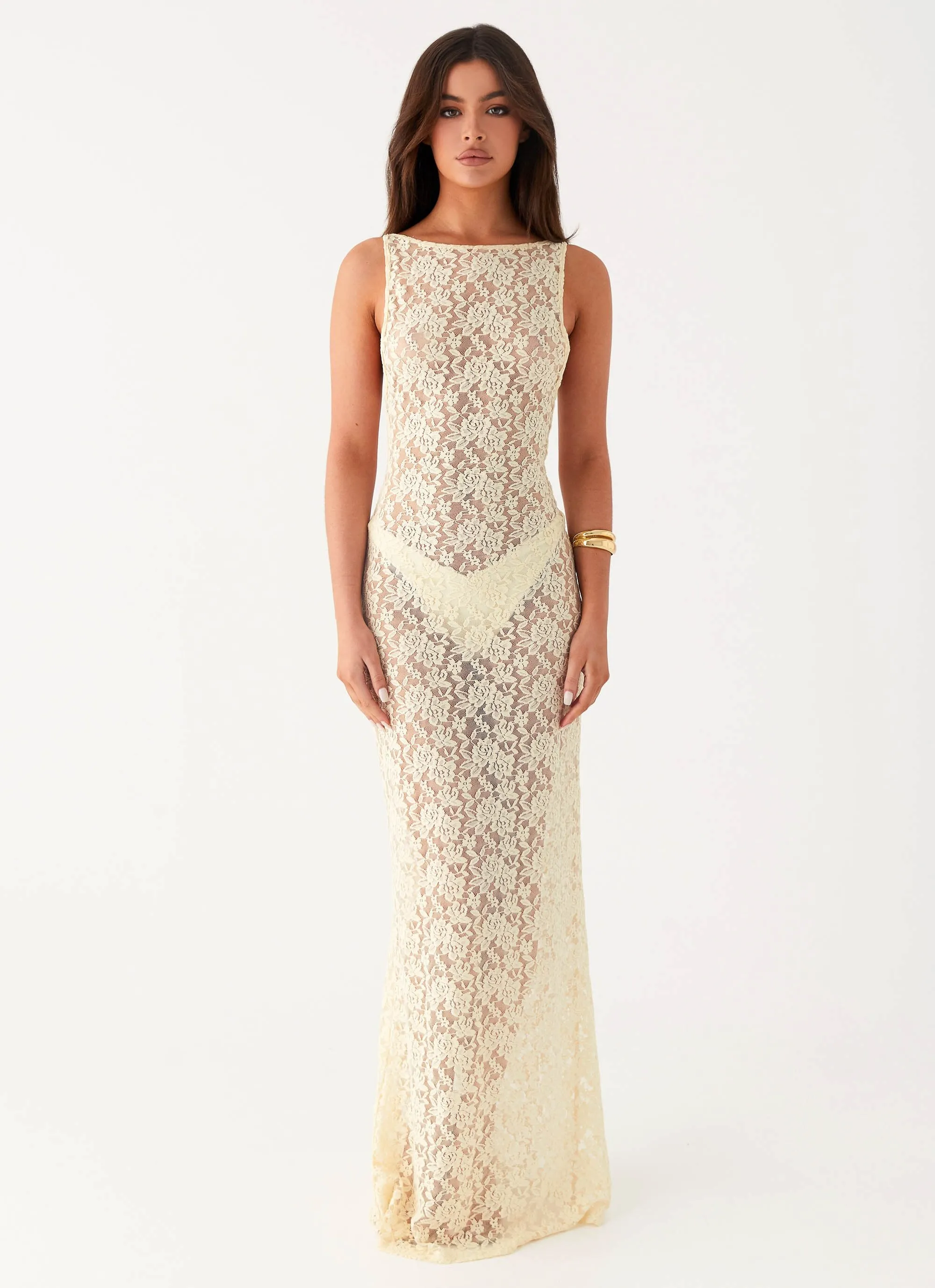 Layered Wear Promised Land Lace Maxi Dress - Ivory