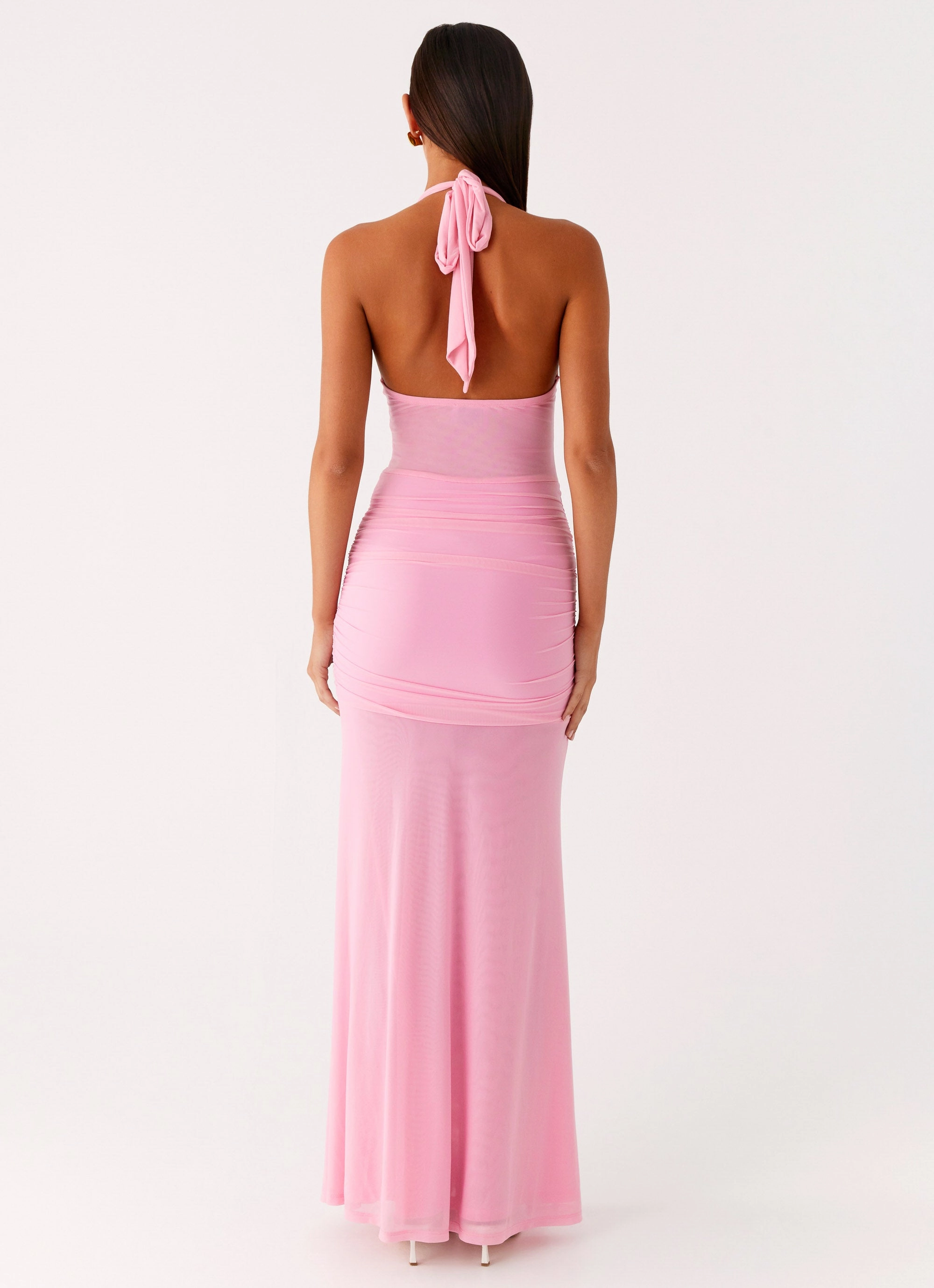 Silk Air Miyah Halter Hardware Maxi Dress - Baby Pink