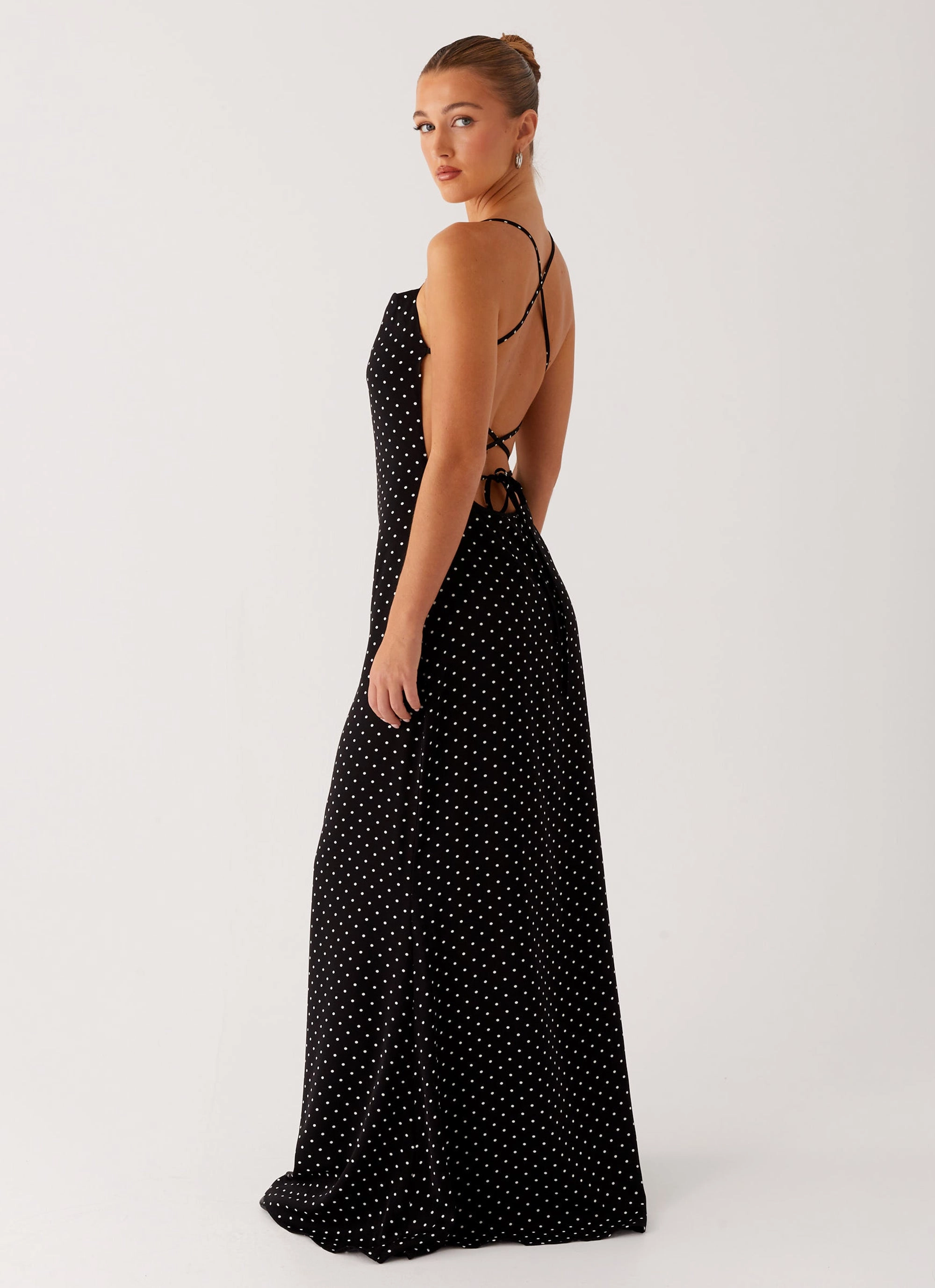Purely Maxi Dress - Black Polka Dot Refined Form