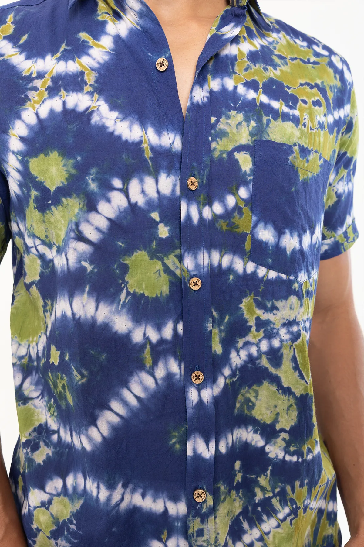 Purple Green Tie Dye cotton shirt half sleeves | Style Matters